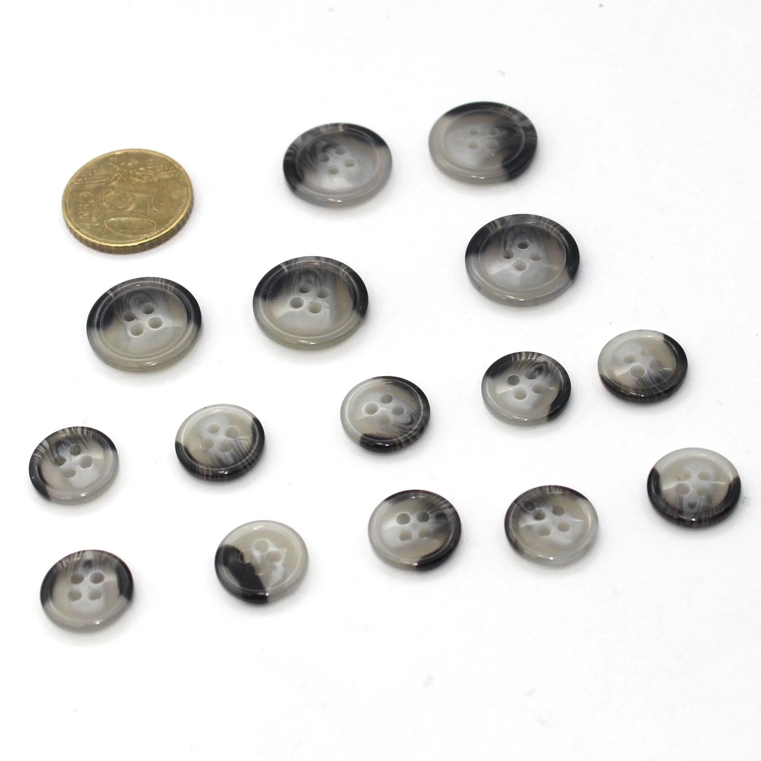 15 Menswear Buttons / Men's Suit Buttons 10*15mm + 5*20mm #HAB1x025 - ACCESSOIRES LEDUC BV