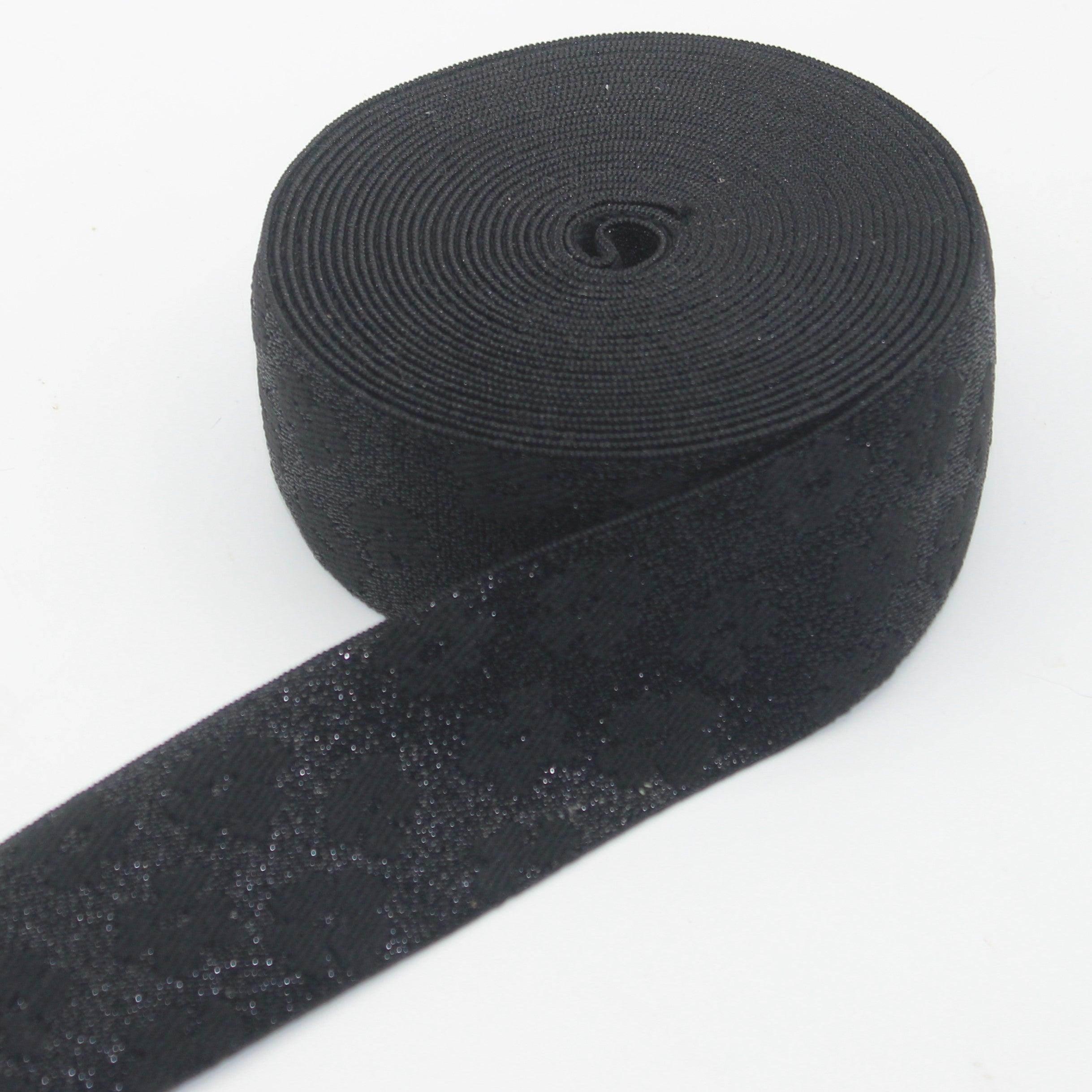 5 meters 45mm Iridiscent Elastic with Floral Design #ELA2827 - ACCESSOIRES LEDUC BV