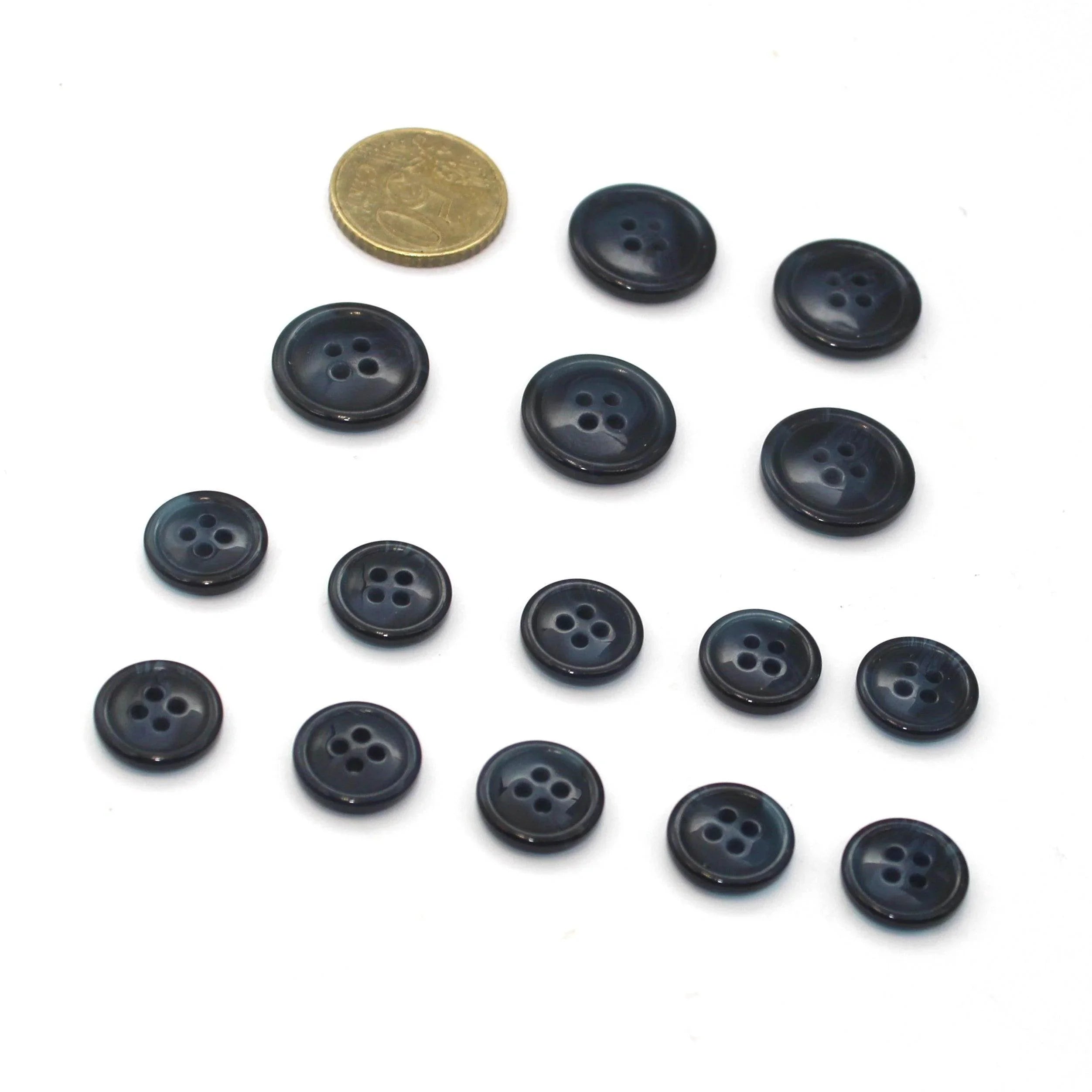 15 Menswear Buttons / Men's Suit Buttons 10*15mm + 5*20mm #HAB1x025 - ACCESSOIRES LEDUC BV