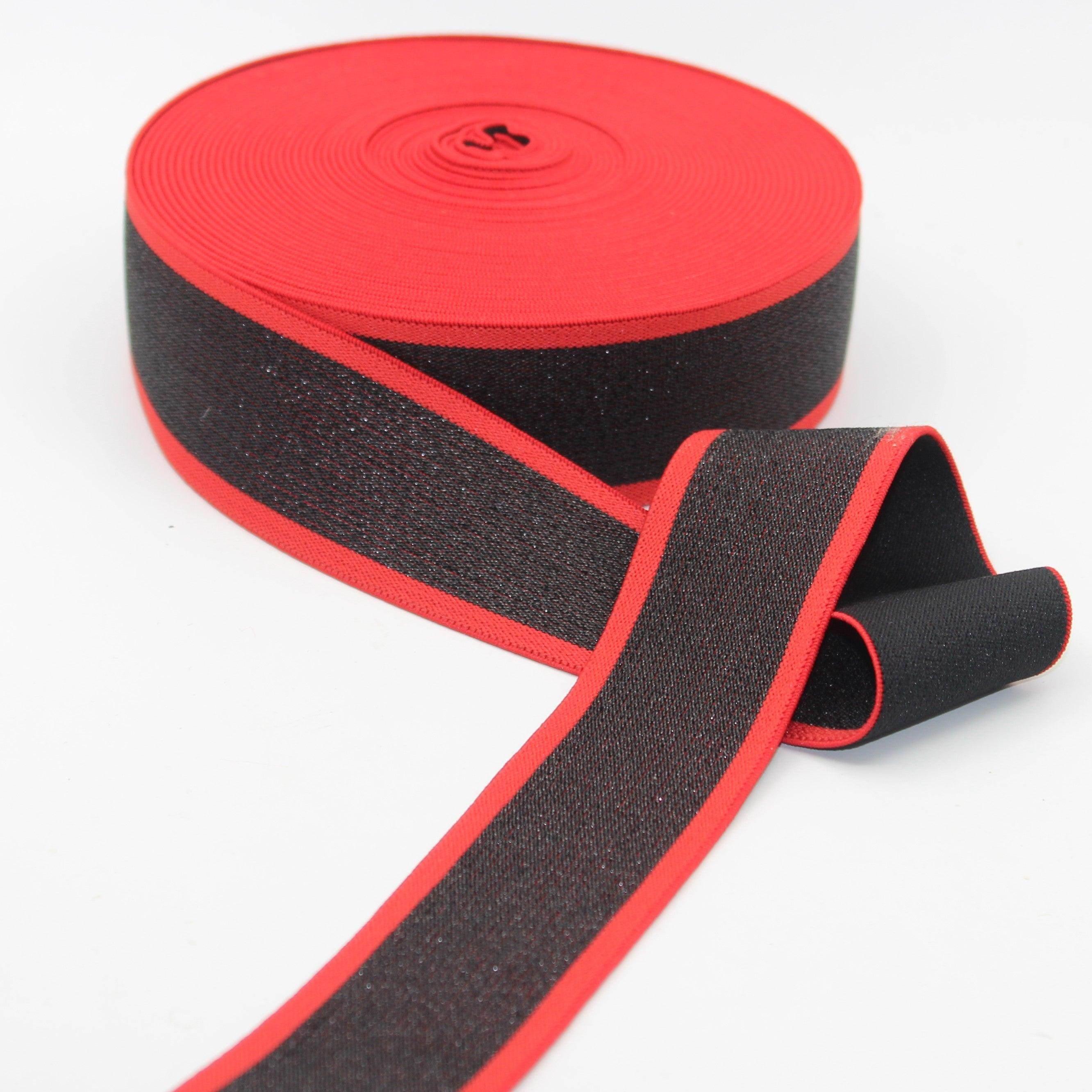 5 meters 40mm Lurex Elastic with 2 plain Edges #ELA2063 - ACCESSOIRES LEDUC BV