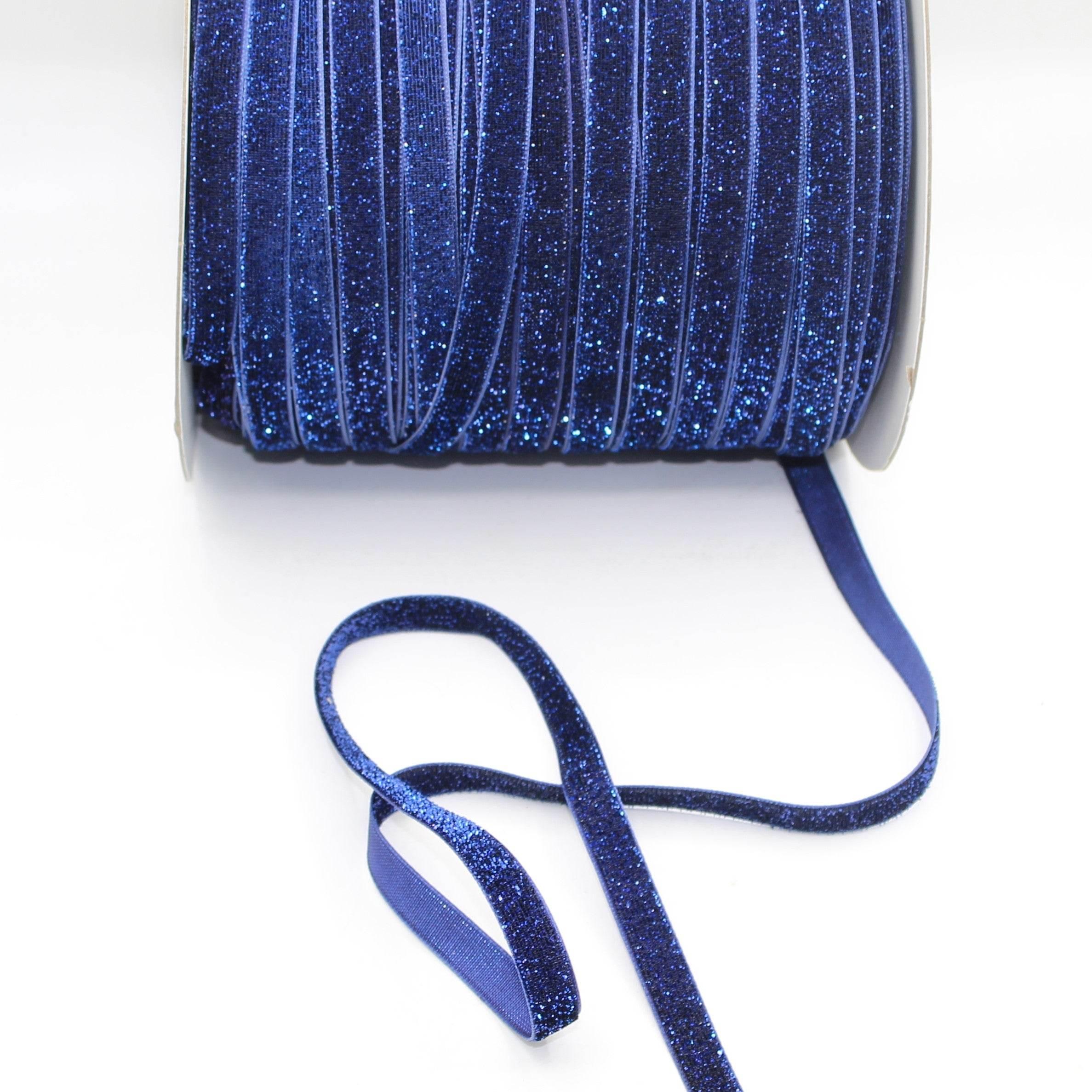 5 Meters 10 / 15 / 25mm Glitter Lurex Velvet Ribbons #VEL1502 - ACCESSOIRES LEDUC BV