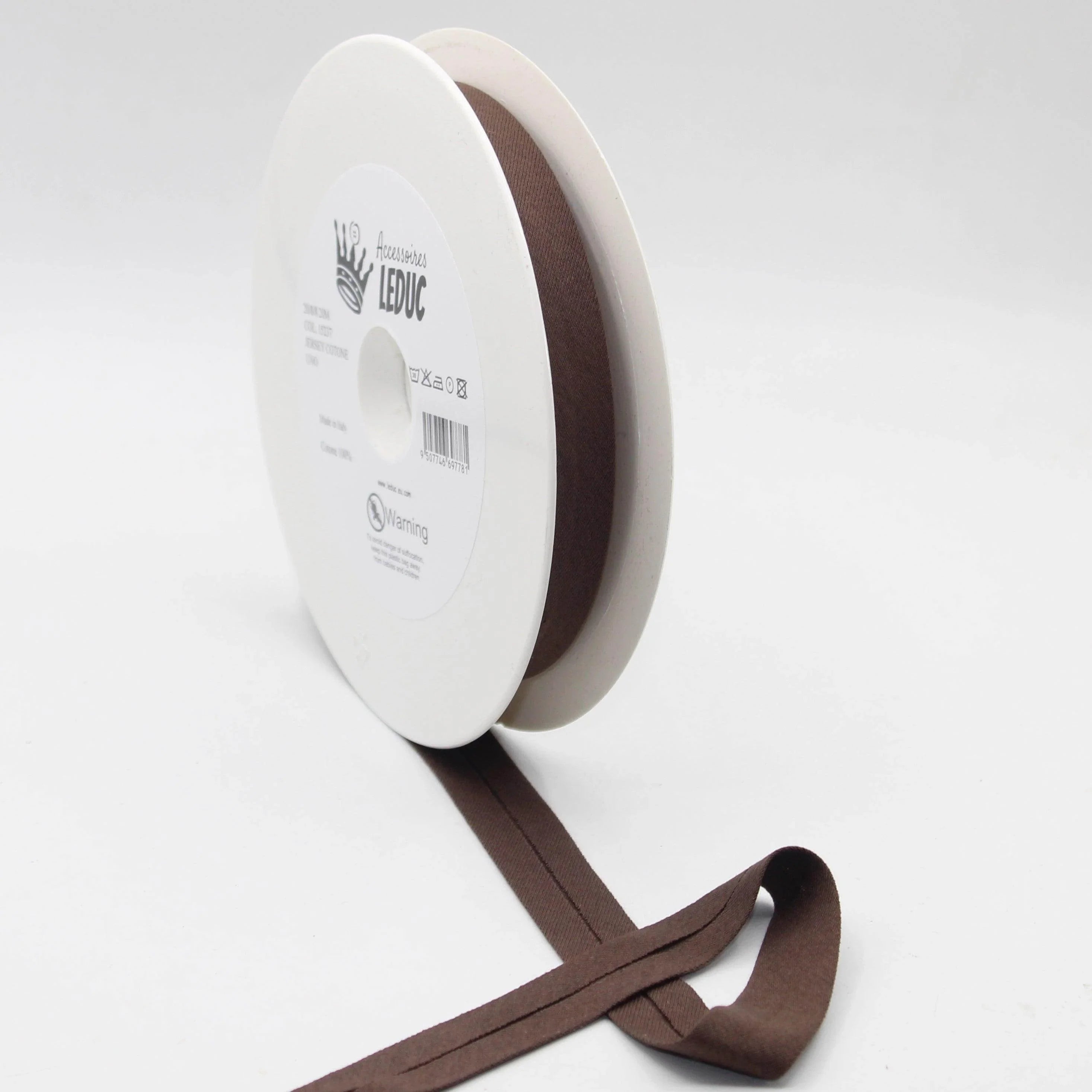 20 meters Cotton Jersey Bias Binding 20mm (20+8+8) 100% Cotton Made in Italy - ACCESSOIRES LEDUC BV