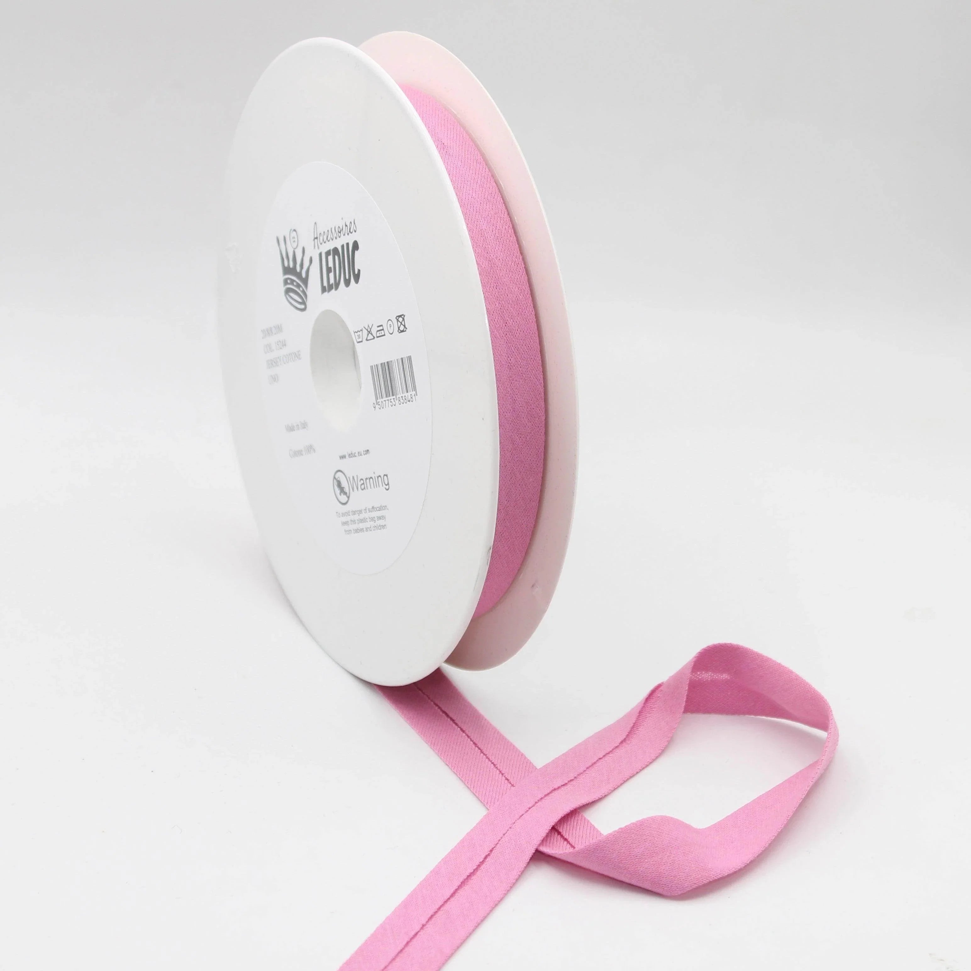 20 meters Cotton Jersey Bias Binding 20mm (20+8+8) 100% Cotton Made in Italy - ACCESSOIRES LEDUC BV