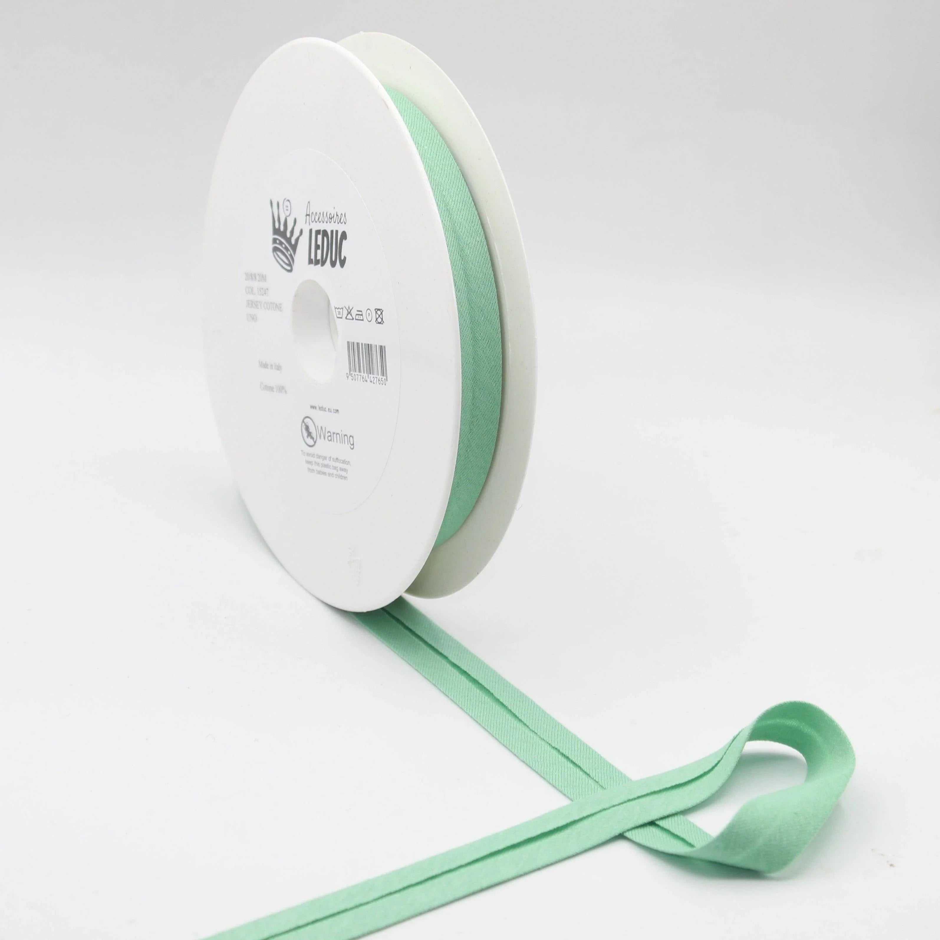 20 meters Cotton Jersey Bias Binding 20mm (20+8+8) 100% Cotton Made in Italy - ACCESSOIRES LEDUC BV