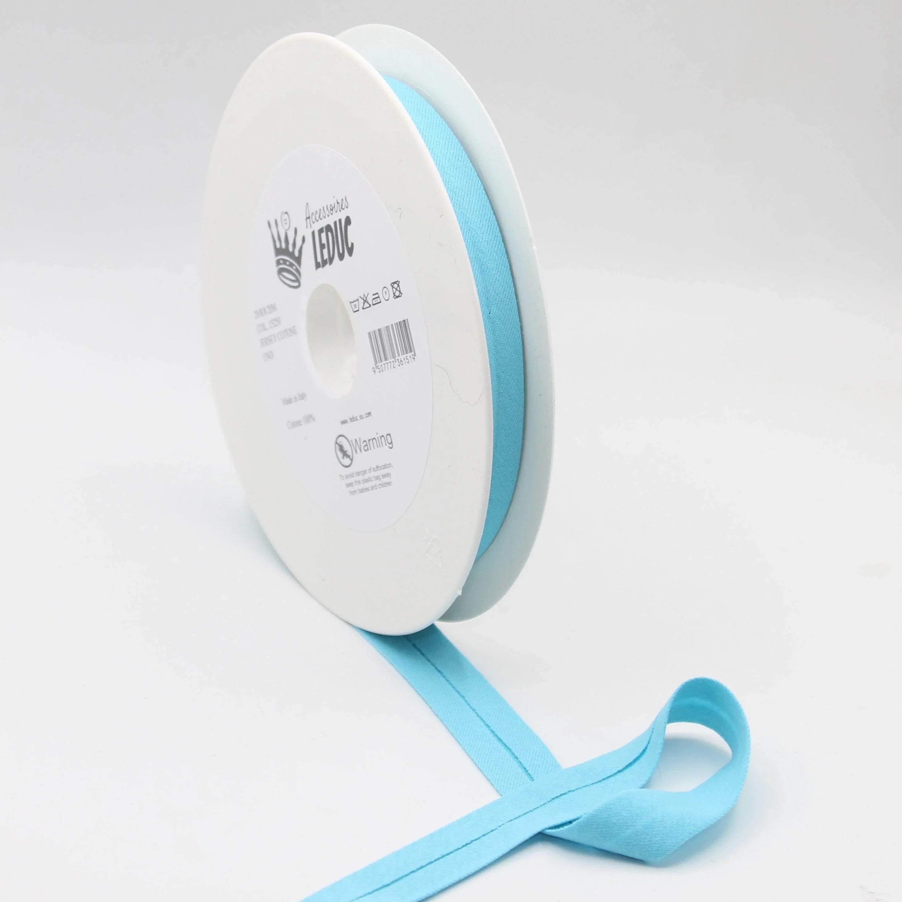 20 meters Cotton Jersey Bias Binding 20mm (20+8+8) 100% Cotton Made in Italy - ACCESSOIRES LEDUC BV