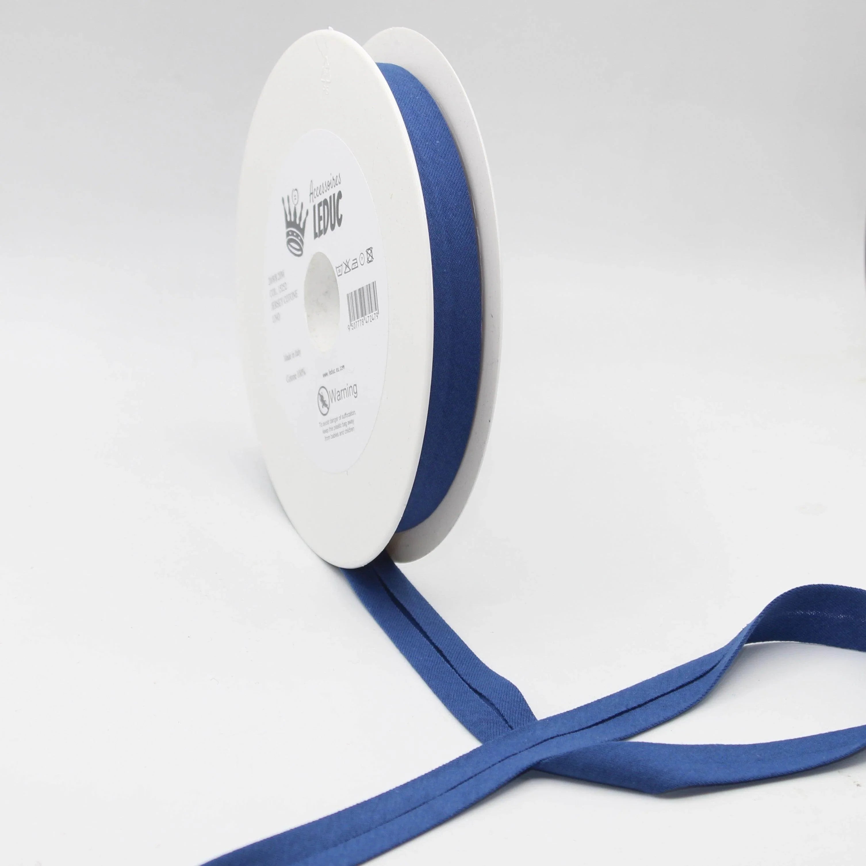 20 meters Cotton Jersey Bias Binding 20mm (20+8+8) 100% Cotton Made in Italy - ACCESSOIRES LEDUC BV