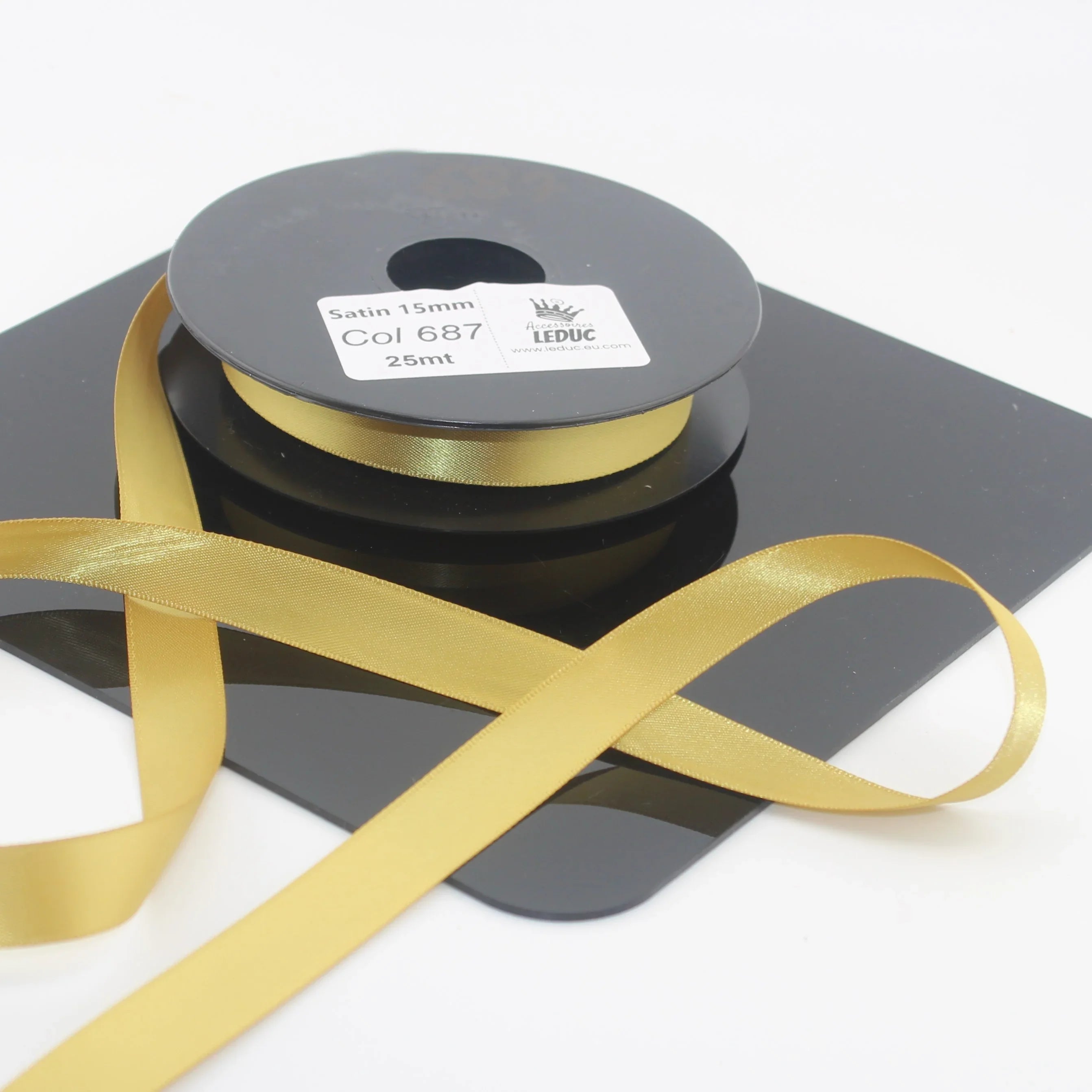 Deluxe Double Sided Satin 15mm,25mm or 38mm - 25 meters - ACCESSOIRES LEDUC BV