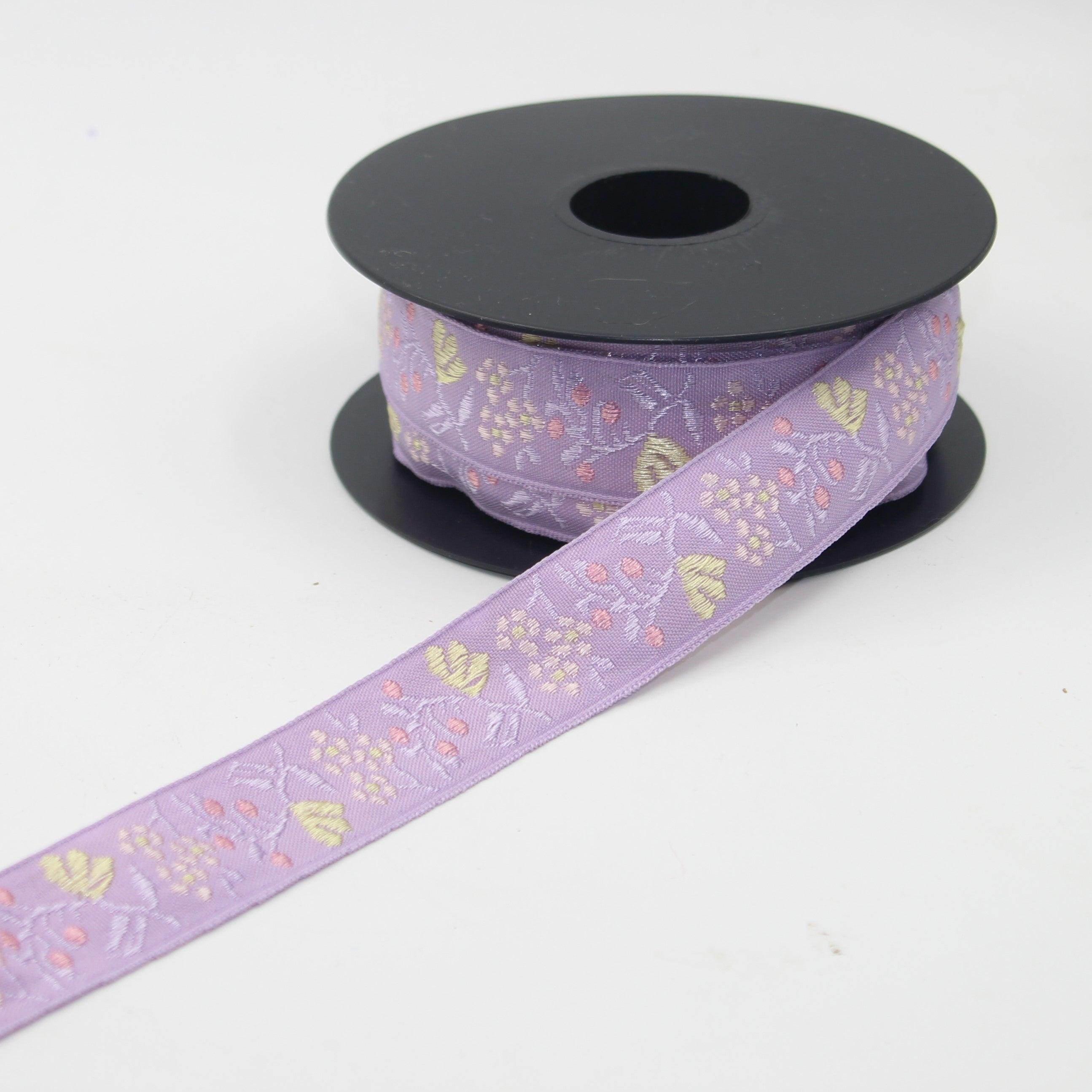 10 meters 25mm Floral Jacquard Braid #JAC4689 - ACCESSOIRES LEDUC BV