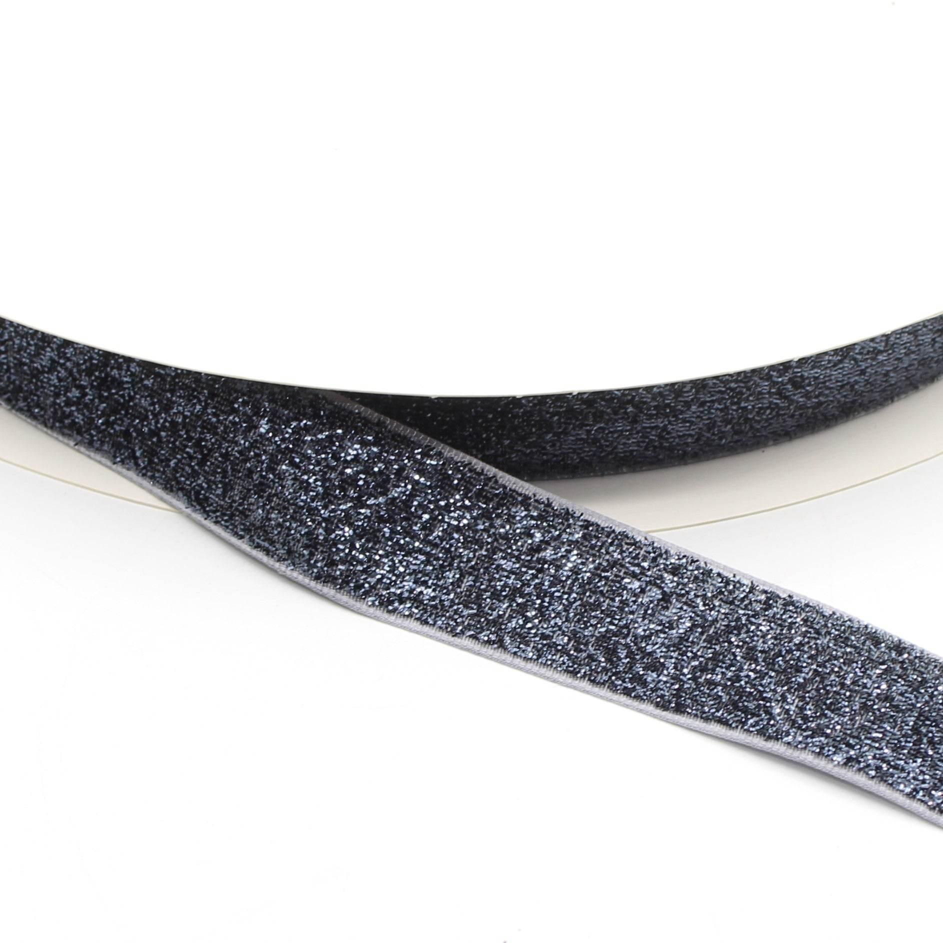 5 Meters 10 / 15 / 25mm Glitter Lurex Velvet Ribbons #VEL1502 - ACCESSOIRES LEDUC BV