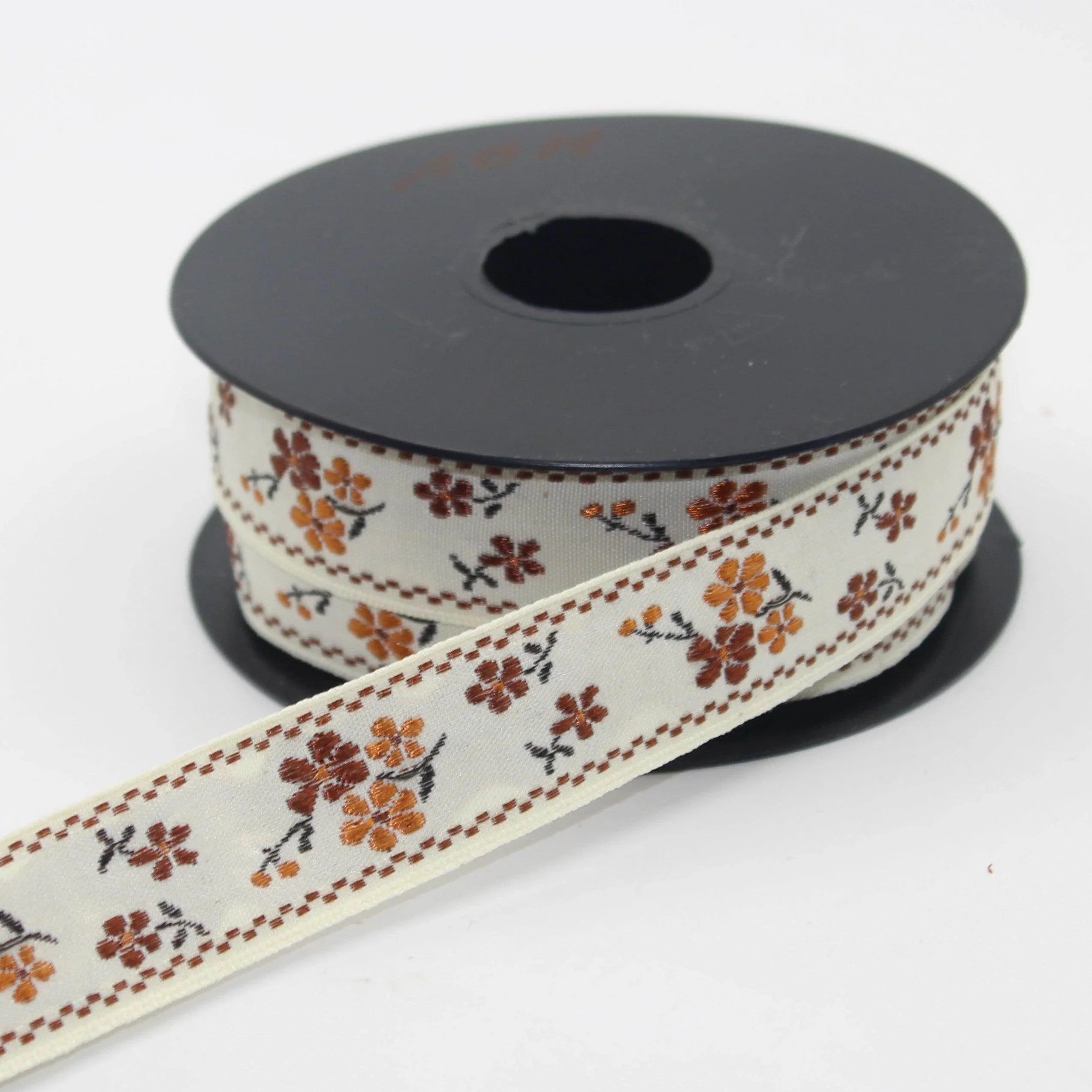 10 meters 25mm Floral Jacquard Braid #JAC4690 - ACCESSOIRES LEDUC BV