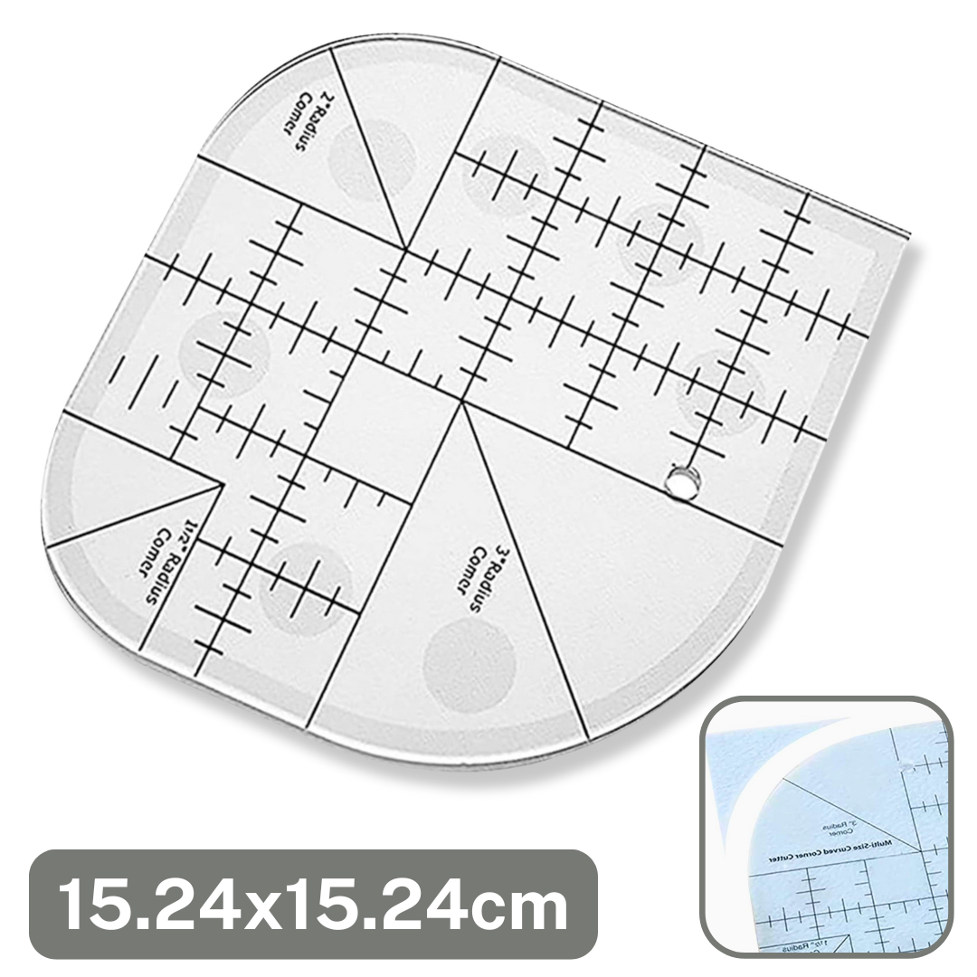 Acrylic Curved Angle Cutting Ruler - Transparent Patchwork Ruler - Creative Template - Patchwork Tool - Sewing Supplies 15.24x15.24cm