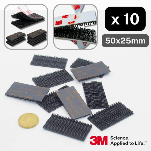 Set of 3M Dual Lock Adhesive Reclosable Rectangle Fasteners - 10pcs - 20x25mm or 50x25mm (Hook & Loop) #HNL509 - ACCESSOIRES LEDUC BV