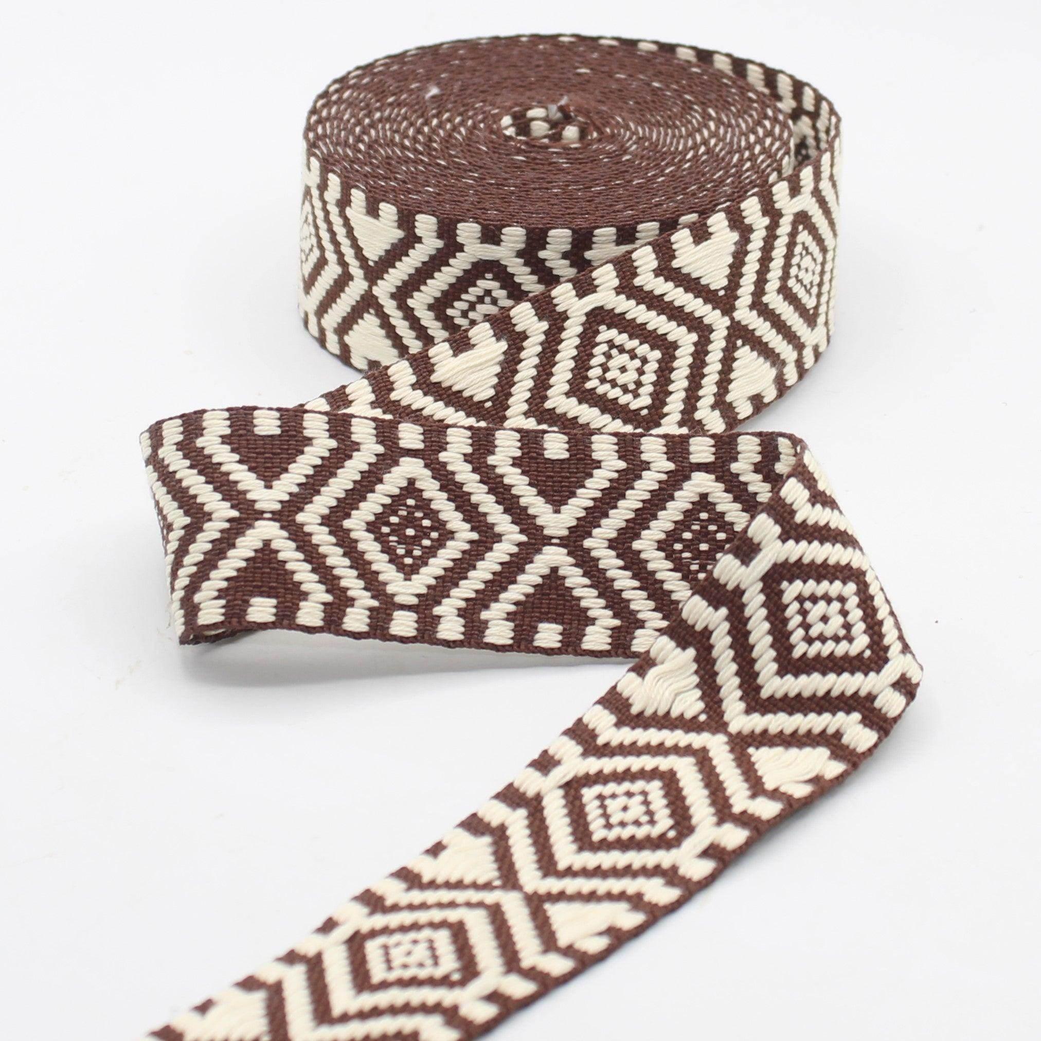 5 meters of Ethnic Strap with geometric patterns, 40mm #RUB3561 - ACCESSOIRES LEDUC BV