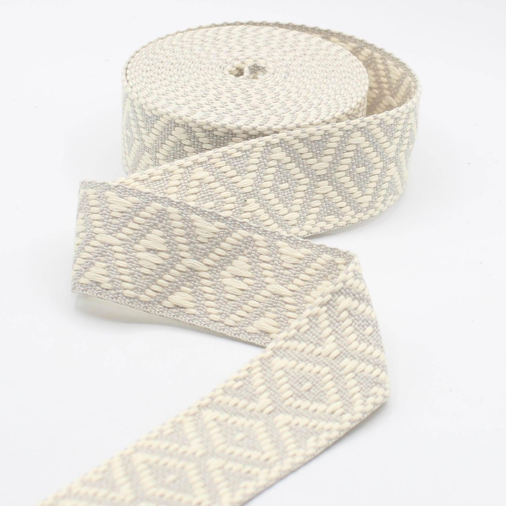 5 meters of Ethnic Strap with diamond-shaped patterns, 40mm #RUB3562 - ACCESSOIRES LEDUC BV