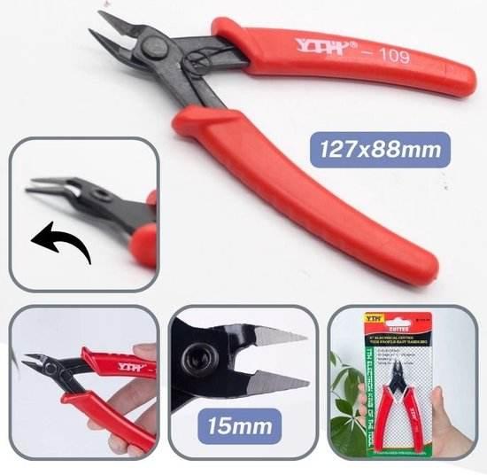 1 Cutting Plier, Ideal for Model Making and Figurines such as Warhammer..., Thin Profile, Easy to Use, Length 13cm, Color Red - ACCESSOIRES LEDUC BV