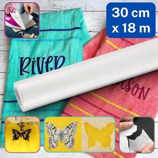 1 Roll of 18 Meters Embroidery Stabilizer 100% Cotton, Width 30CM, Color WHITE - ACCESSOIRES LEDUC BV