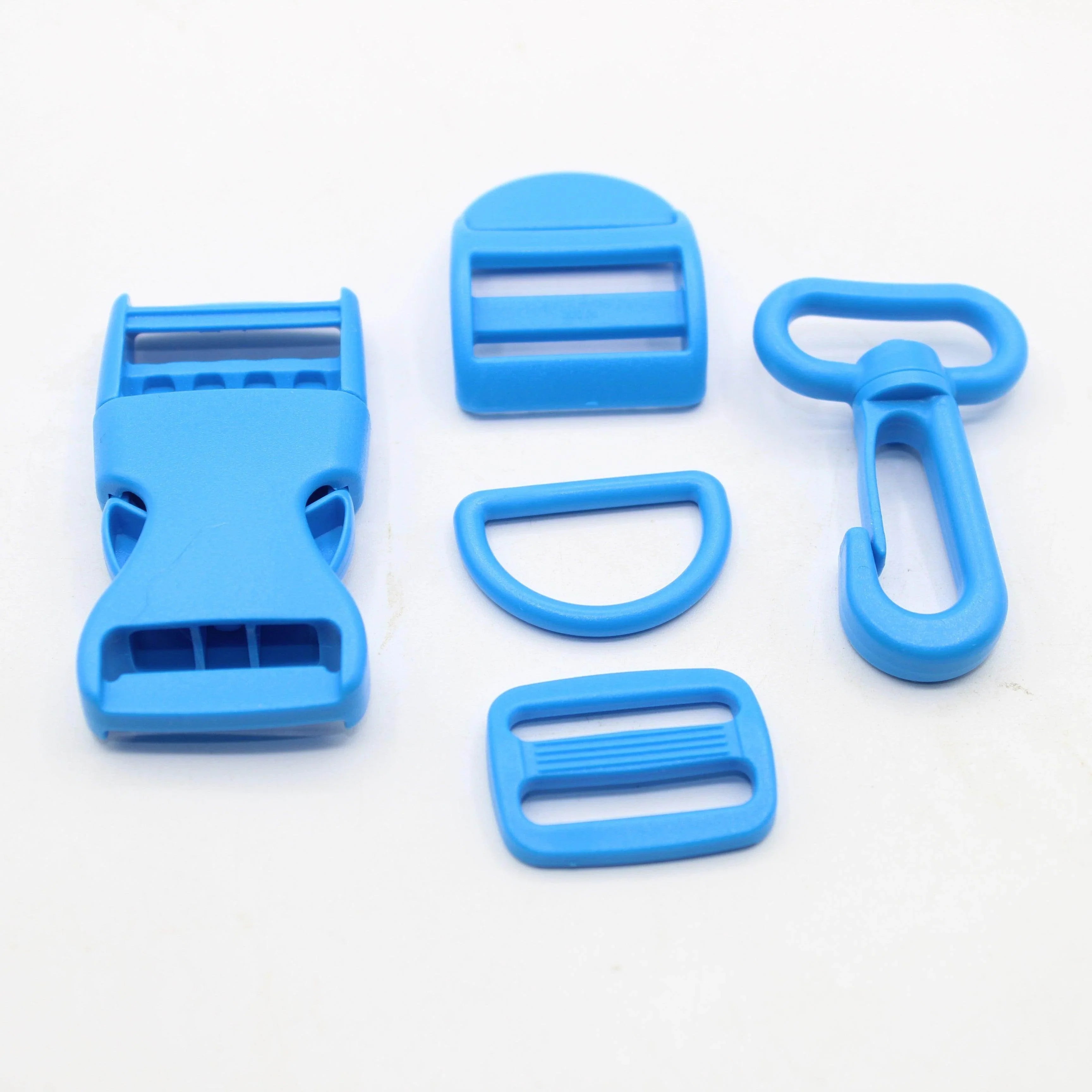 Set of 5 Coloured Nylon Buckles (1 Lobster + 2 sliding buckles + 1 D ring + 1 Clipsable buckle) - 20mm/25mm - ACCESSOIRES LEDUC BV
