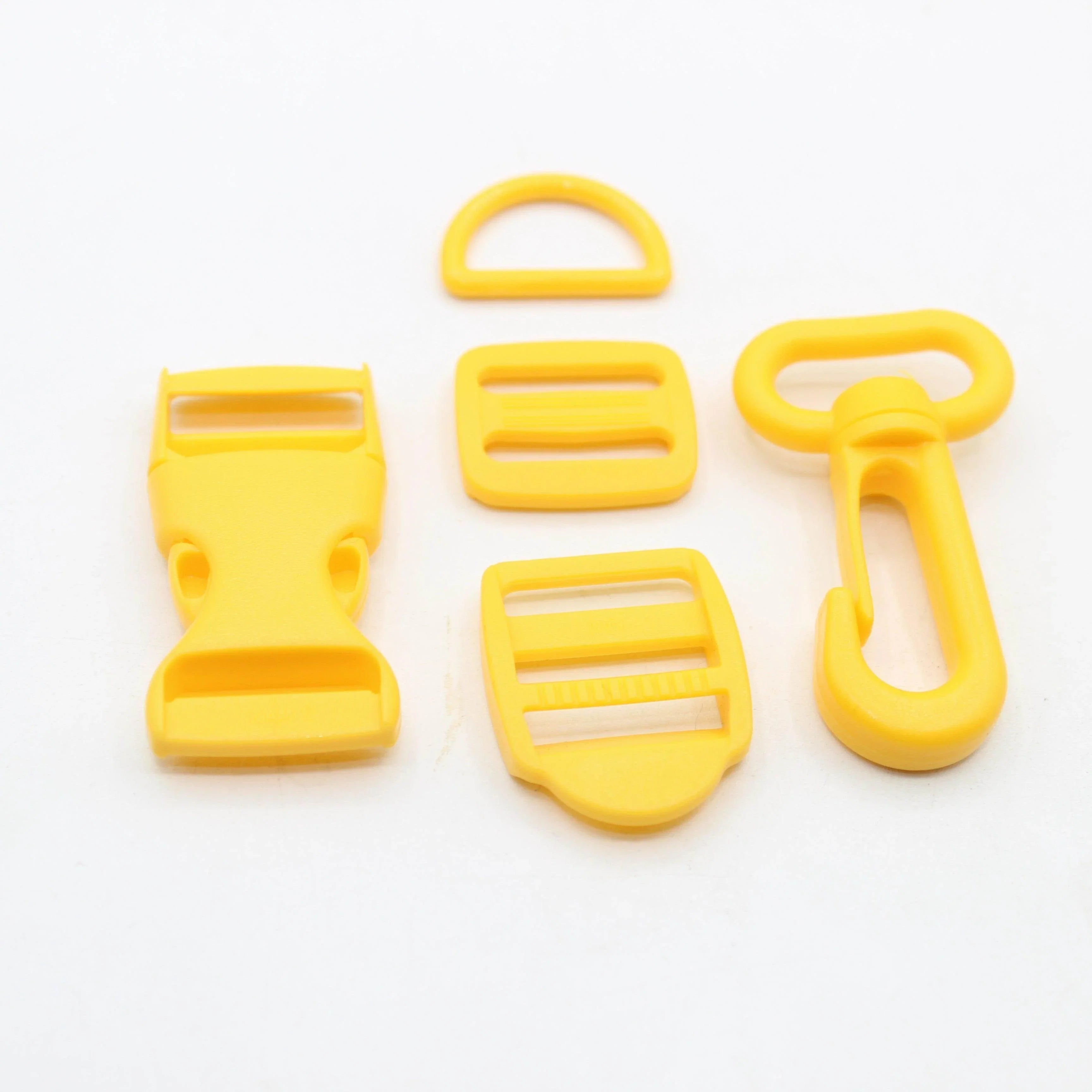 Set of 5 Coloured Nylon Buckles (1 Lobster + 2 sliding buckles + 1 D ring + 1 Clipsable buckle) - 20mm/25mm - ACCESSOIRES LEDUC BV