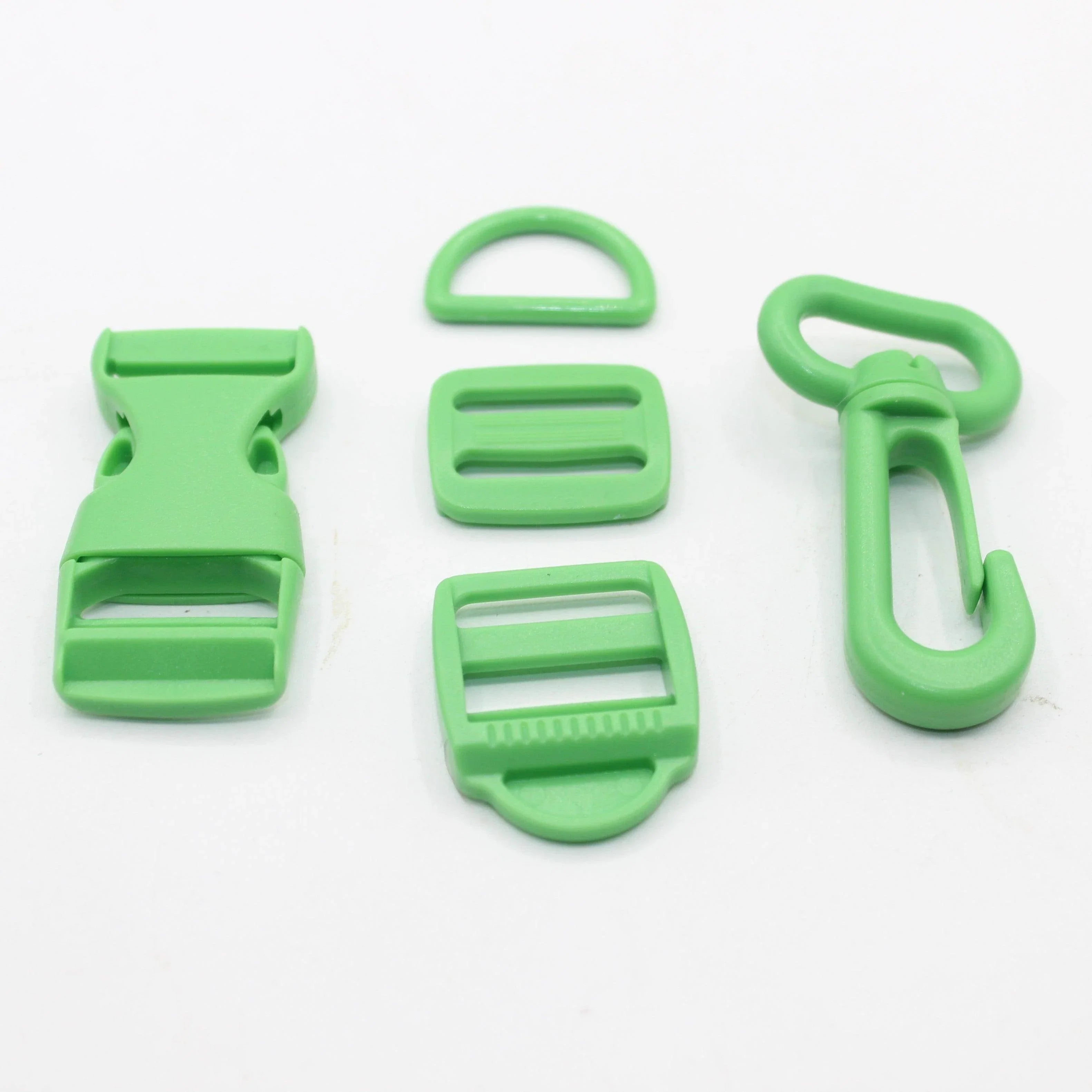 Set of 5 Coloured Nylon Buckles (1 Lobster + 2 sliding buckles + 1 D ring + 1 Clipsable buckle) - 20mm/25mm - ACCESSOIRES LEDUC BV