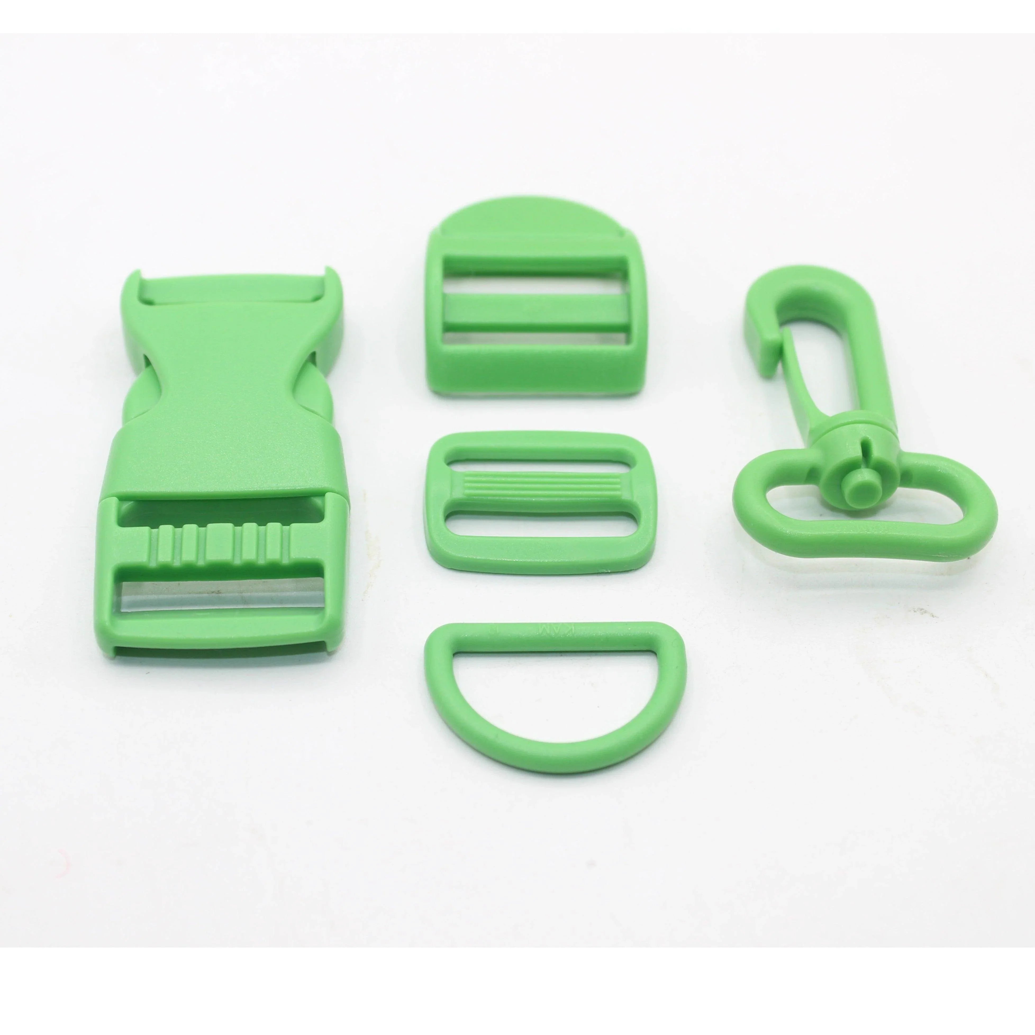 Set of 5 Coloured Nylon Buckles (1 Lobster + 2 sliding buckles + 1 D ring + 1 Clipsable buckle) - 20mm/25mm - ACCESSOIRES LEDUC BV