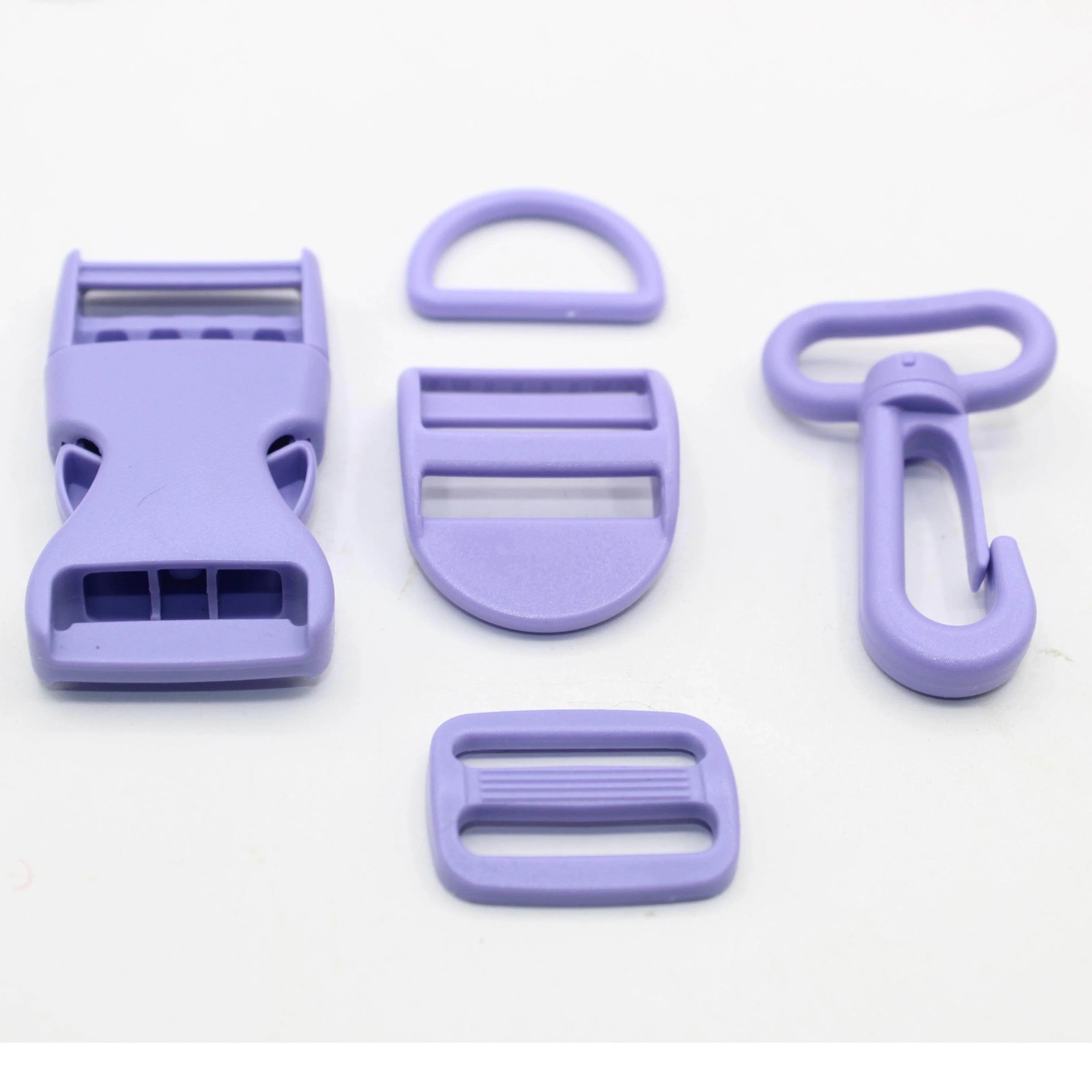 Set of 5 Coloured Nylon Buckles (1 Lobster + 2 sliding buckles + 1 D ring + 1 Clipsable buckle) - 20mm/25mm - ACCESSOIRES LEDUC BV