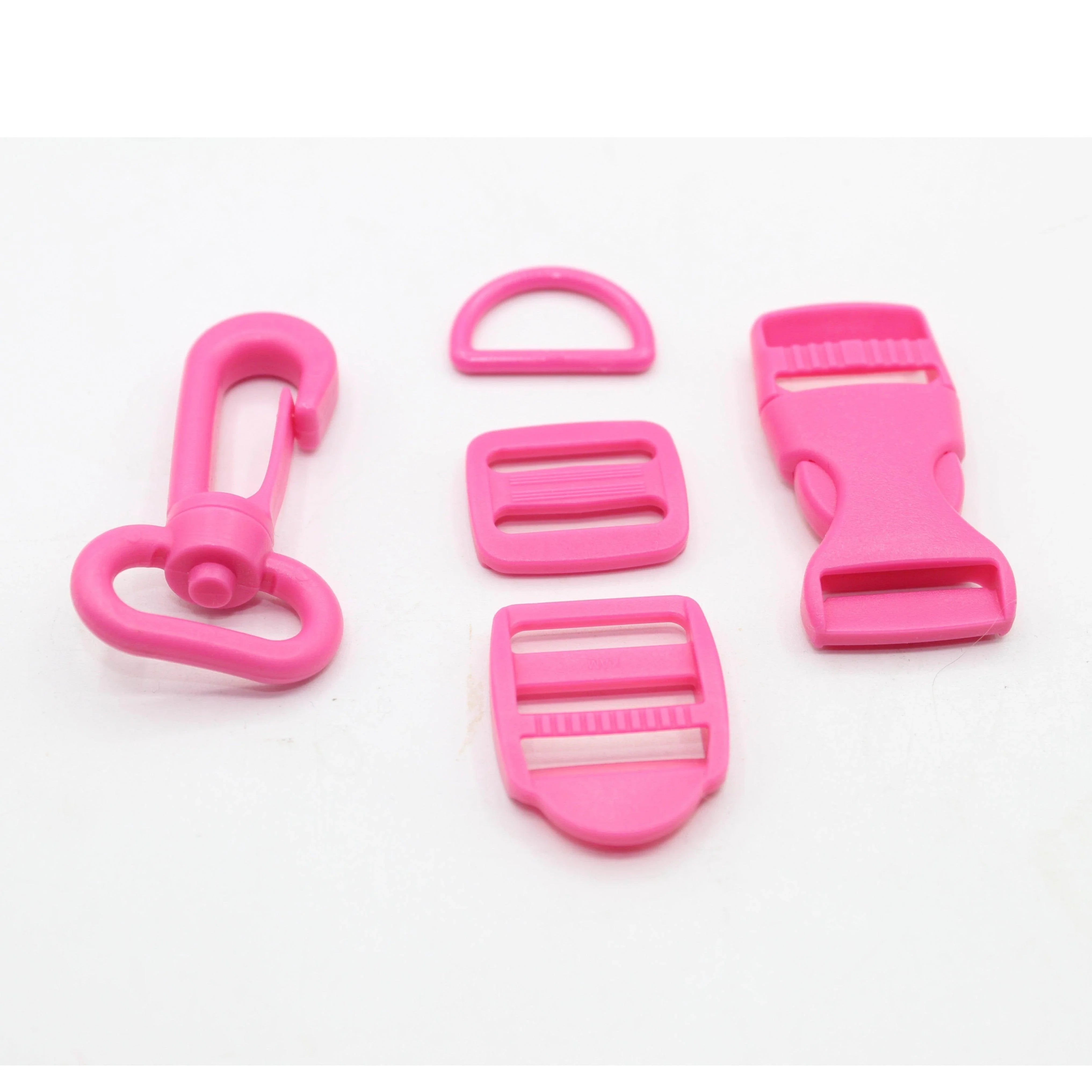 Set of 5 Coloured Nylon Buckles (1 Lobster + 2 sliding buckles + 1 D ring + 1 Clipsable buckle) - 20mm/25mm - ACCESSOIRES LEDUC BV