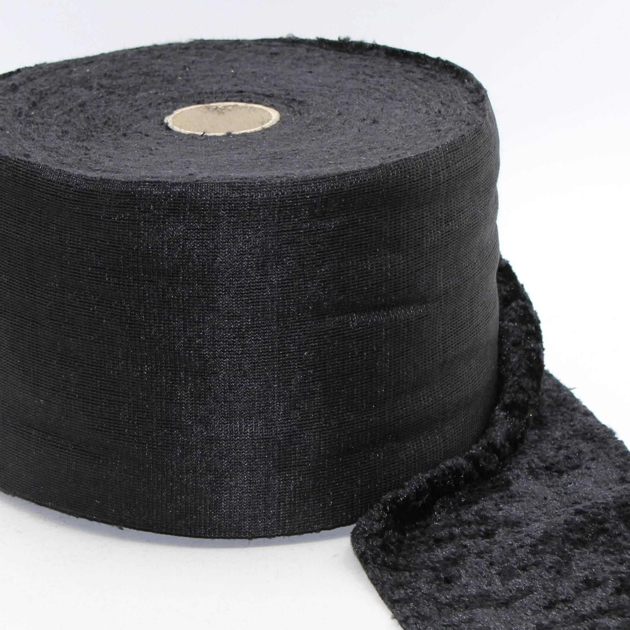 5 meters Black Soft Fake Lamb Fur Trimming Tape - Made in Italy - ACCESSOIRES LEDUC BV
