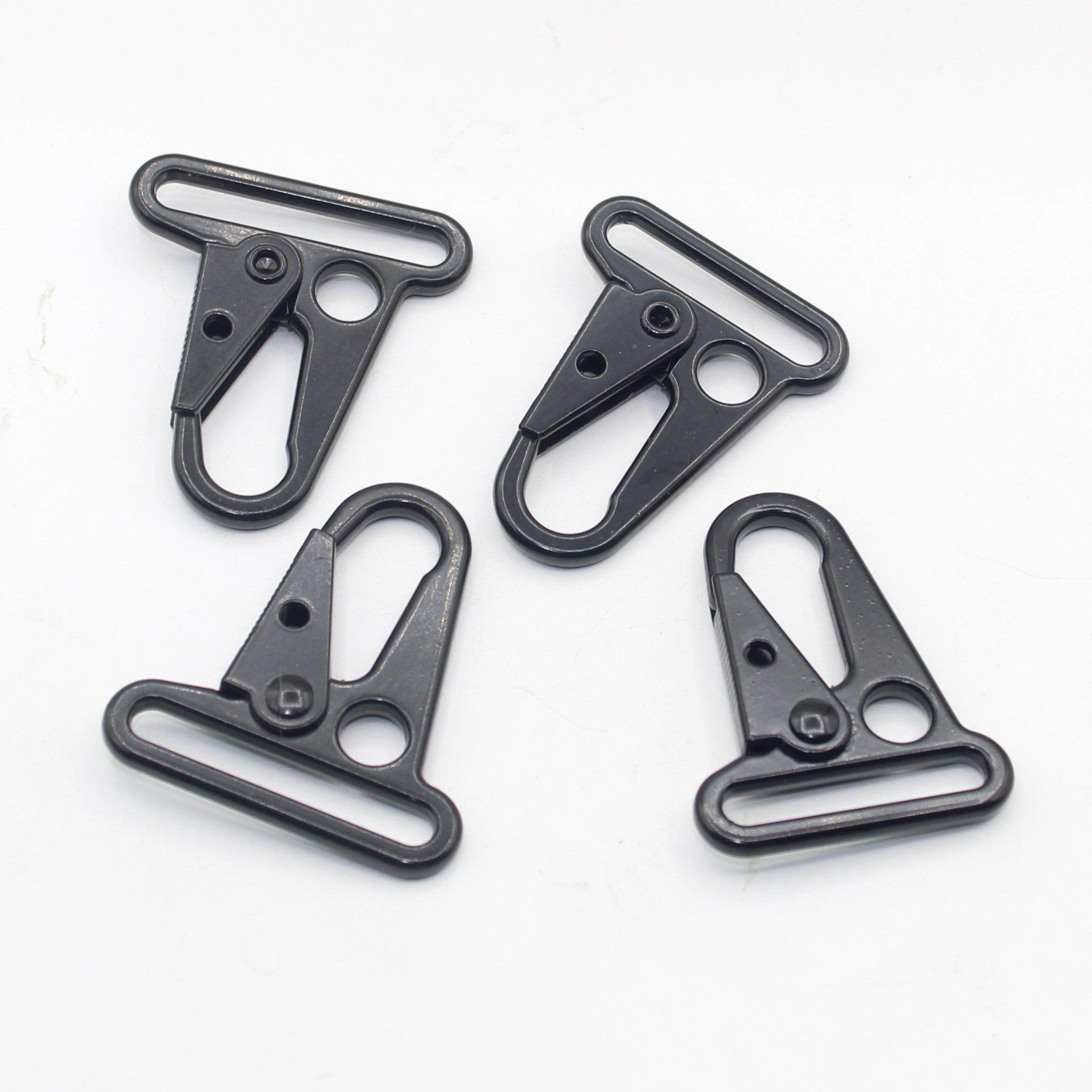 Set of 2 Safe Lobster Buckles, Military Style, Black Metal, available in 32mm or 38mm #BMEX067 - ACCESSOIRES LEDUC BV