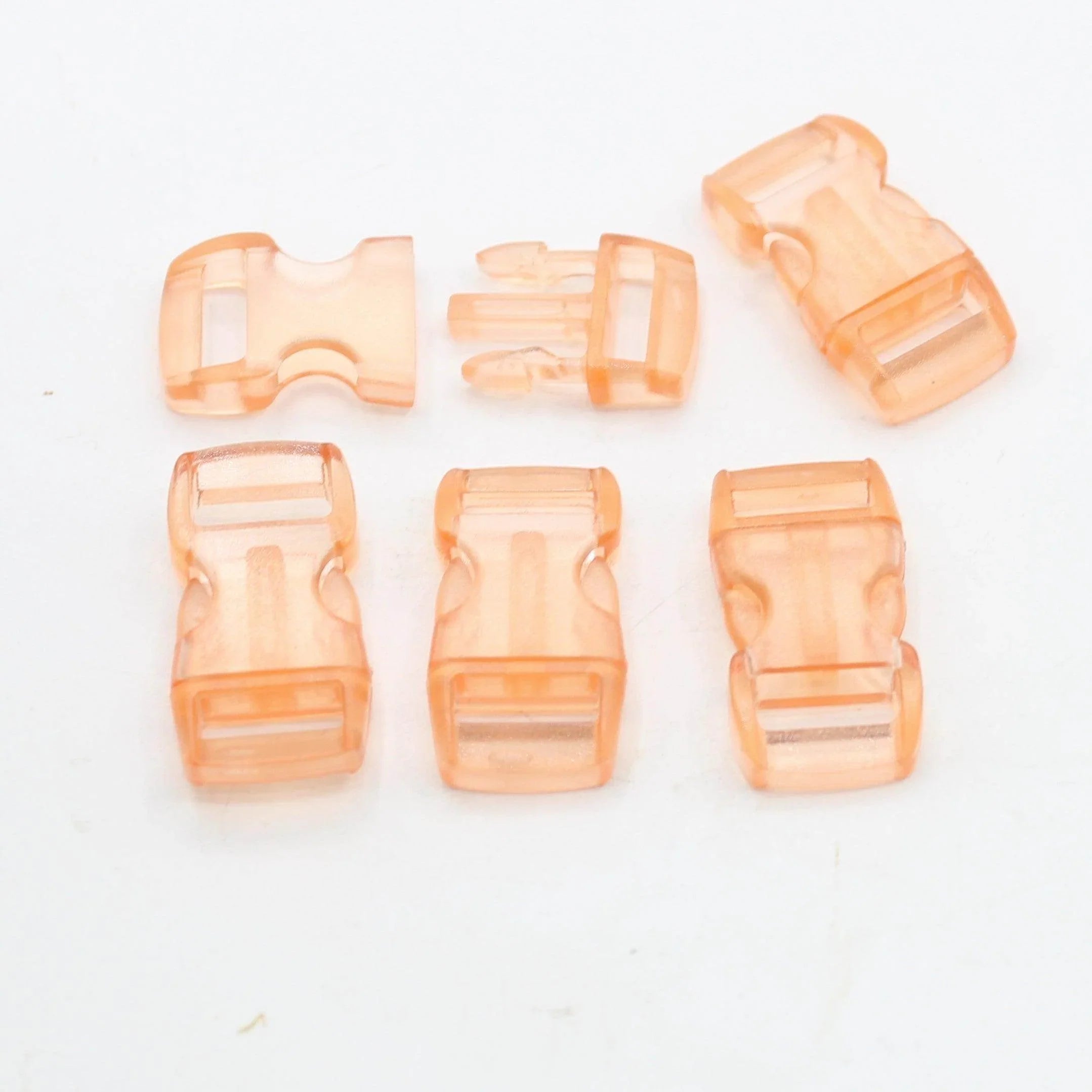 Set of 5 Transparent Coloured Clipsable Buckles 10mm #BNY3515 - ACCESSOIRES LEDUC BV
