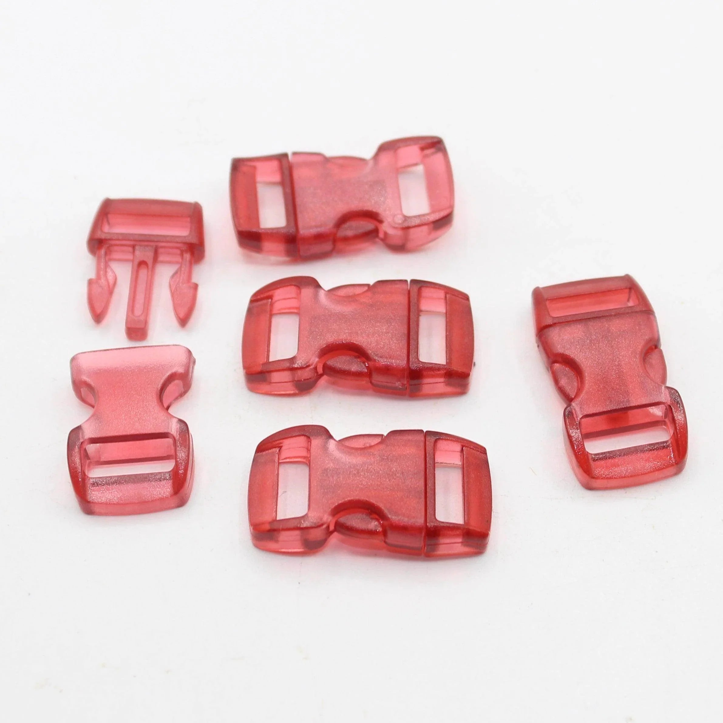 Set of 5 Transparent Coloured Clipsable Buckles 10mm #BNY3515 - ACCESSOIRES LEDUC BV