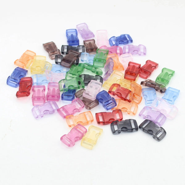 Set of 5 Transparent Coloured Clipsable Buckles 10mm #BNY3515 - ACCESSOIRES LEDUC BV