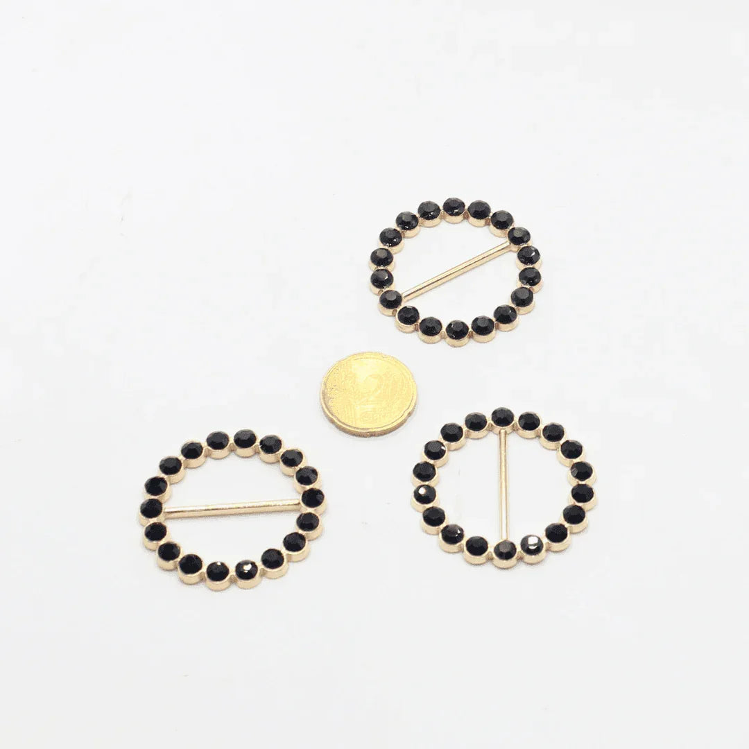 30mm Buckles with Strass (outside diameter 41MM) #BST2623 - ACCESSOIRES LEDUC BV