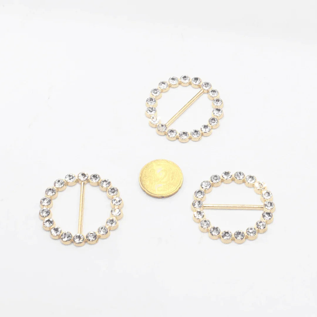 30mm Buckles with Strass (outside diameter 41MM) #BST2623 - ACCESSOIRES LEDUC BV