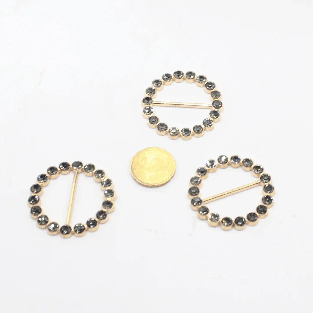 30mm Buckles with Strass (outside diameter 41MM) #BST2623 - ACCESSOIRES LEDUC BV