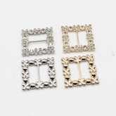 24MM Square Buckles with Strass (outside dimensions 38X38MM) #BST2624 - ACCESSOIRES LEDUC BV