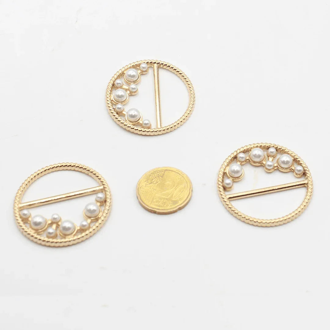 32mm Buckle with Strass (outside diameter 38mm) #BST2625 - ACCESSOIRES LEDUC BV