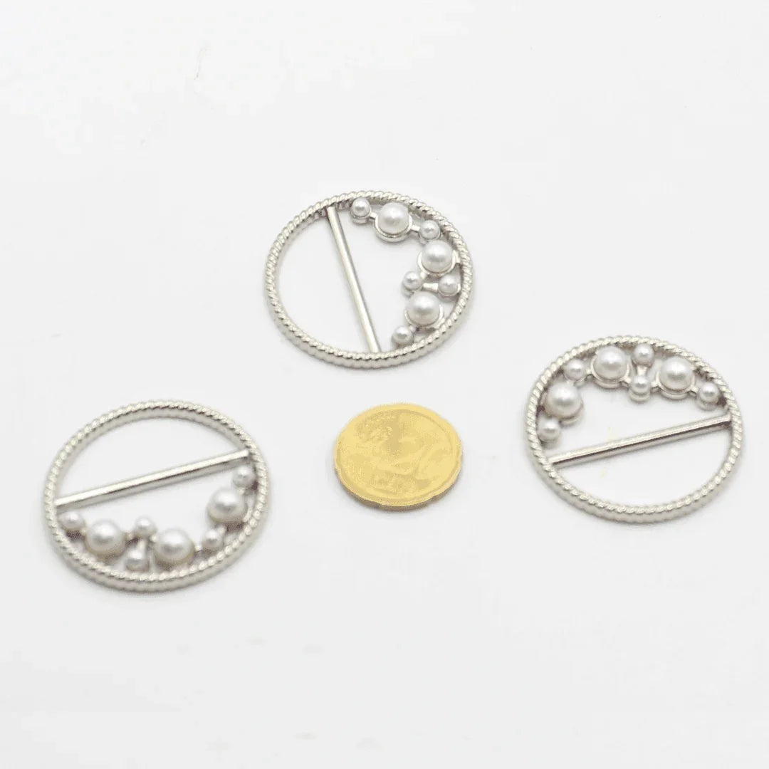 32mm Buckle with Strass (outside diameter 38mm) #BST2625 - ACCESSOIRES LEDUC BV