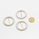 30mm Buckle with Pearls (outside diameter 40mm) #BST2628 - ACCESSOIRES LEDUC BV