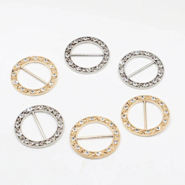 27mm Buckle with Strass (outside diameter 38MM) #BST2630 - ACCESSOIRES LEDUC BV