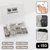 Safety Pins Box (150pieces mixed Sizes , colour Silver) - ACCESSOIRES LEDUC BV