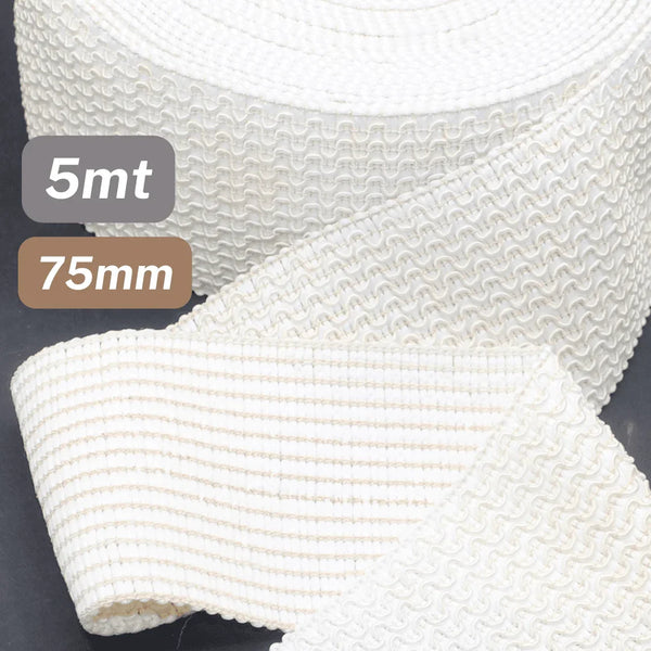5 Meters Waistband Elastic Ecru 75mm - ACCESSOIRES LEDUC BV