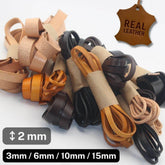 2 meters Real Leather Ribbon, 2mm Thick, available in 3mm, 6mm, 10mm or 15mm