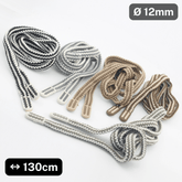 1 piece, 130cm / Ø12MM / Sweater / Trousers Zig Zag Motives Cord with Cord Ends #COR4003 - ACCESSOIRES LEDUC BV