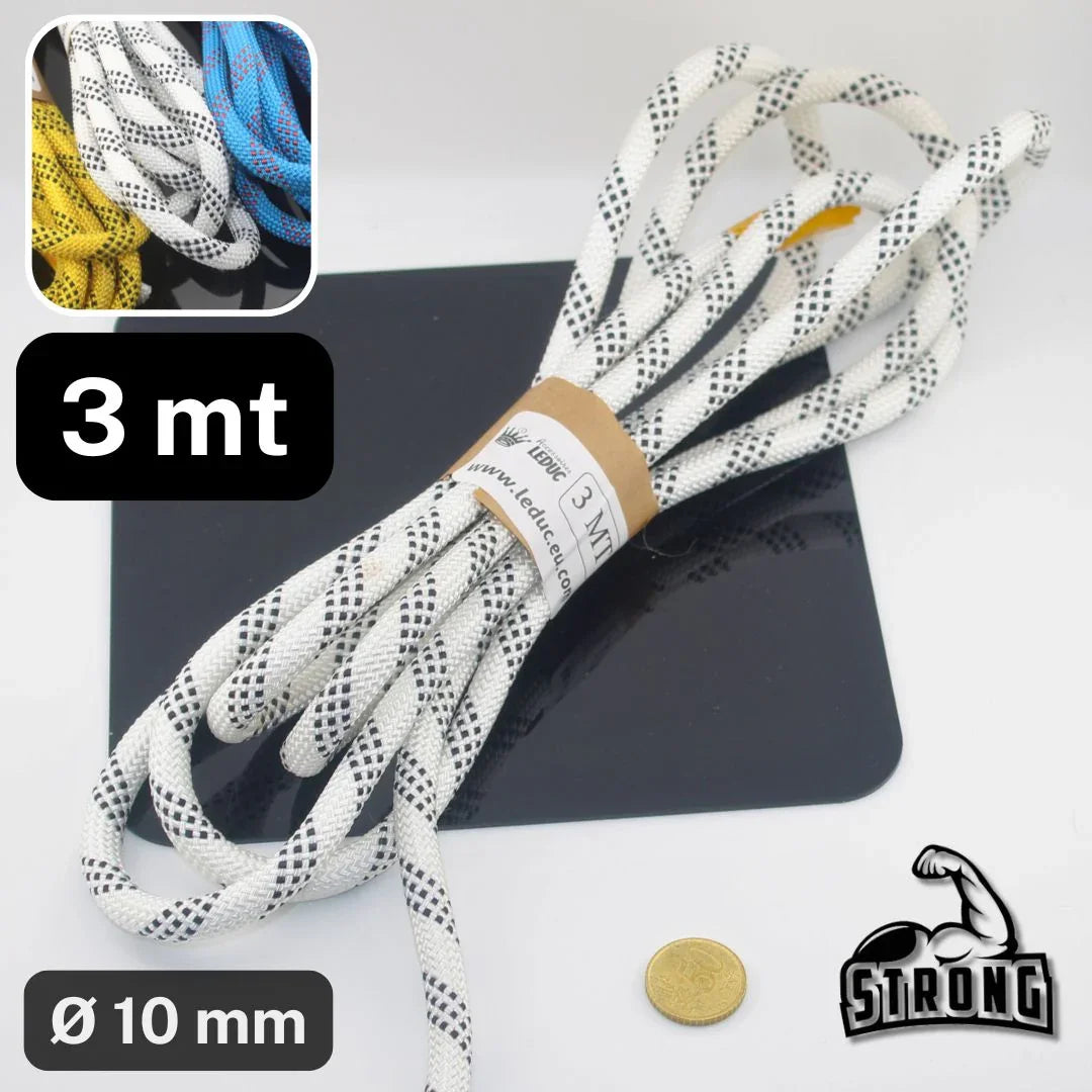 3 meters 10mm Diameter Super Strong Cord / Rope, available in White, Yellow or Blue. - ACCESSOIRES LEDUC BV
