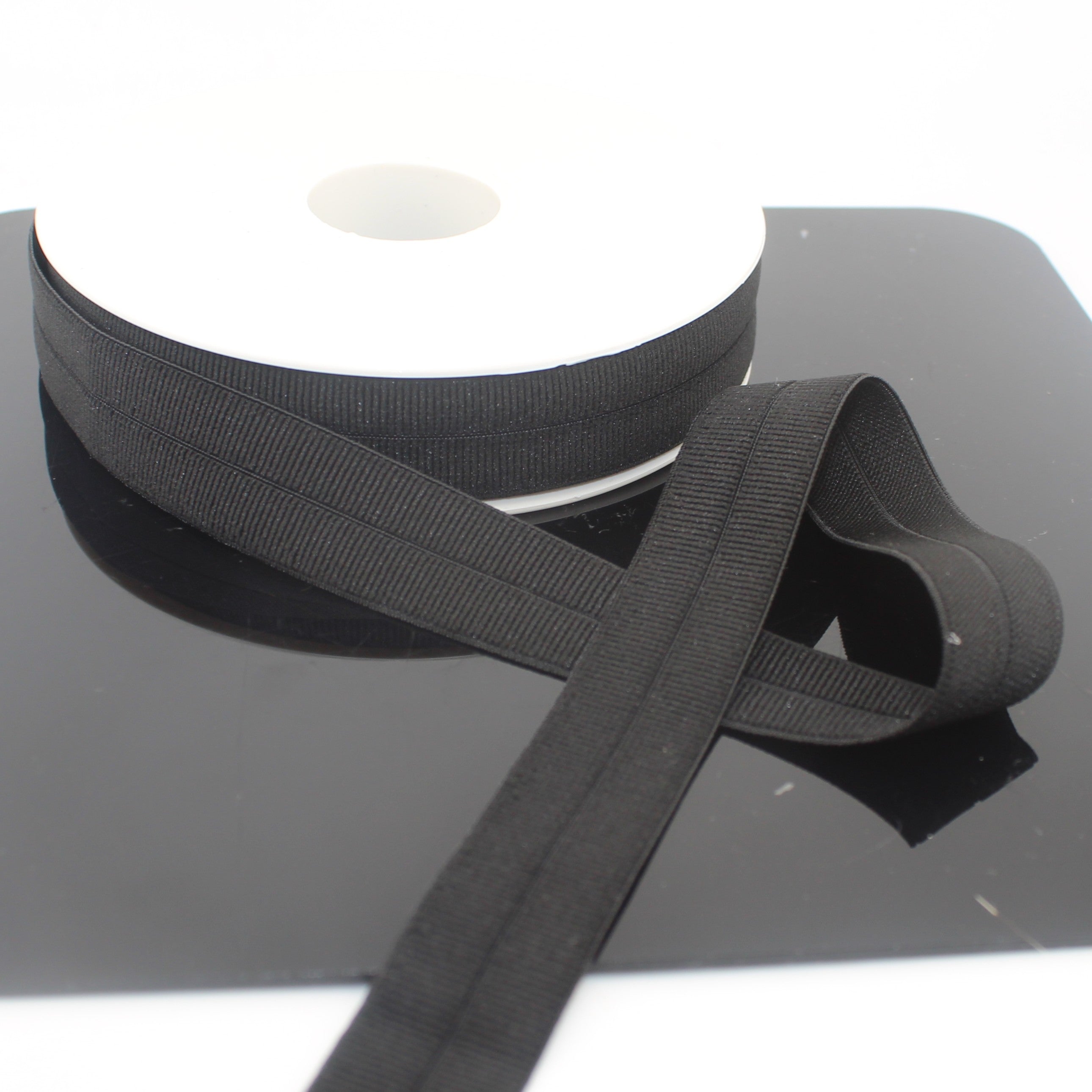 10mt Soft Elastic Gros Grain Prefolded Bias in Polyester 20mm #ELA3617