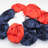 Set of 5 Satin Flowers - Brooch / Corsage Ø81mm #F1-06 - ACCESSOIRES LEDUC BV