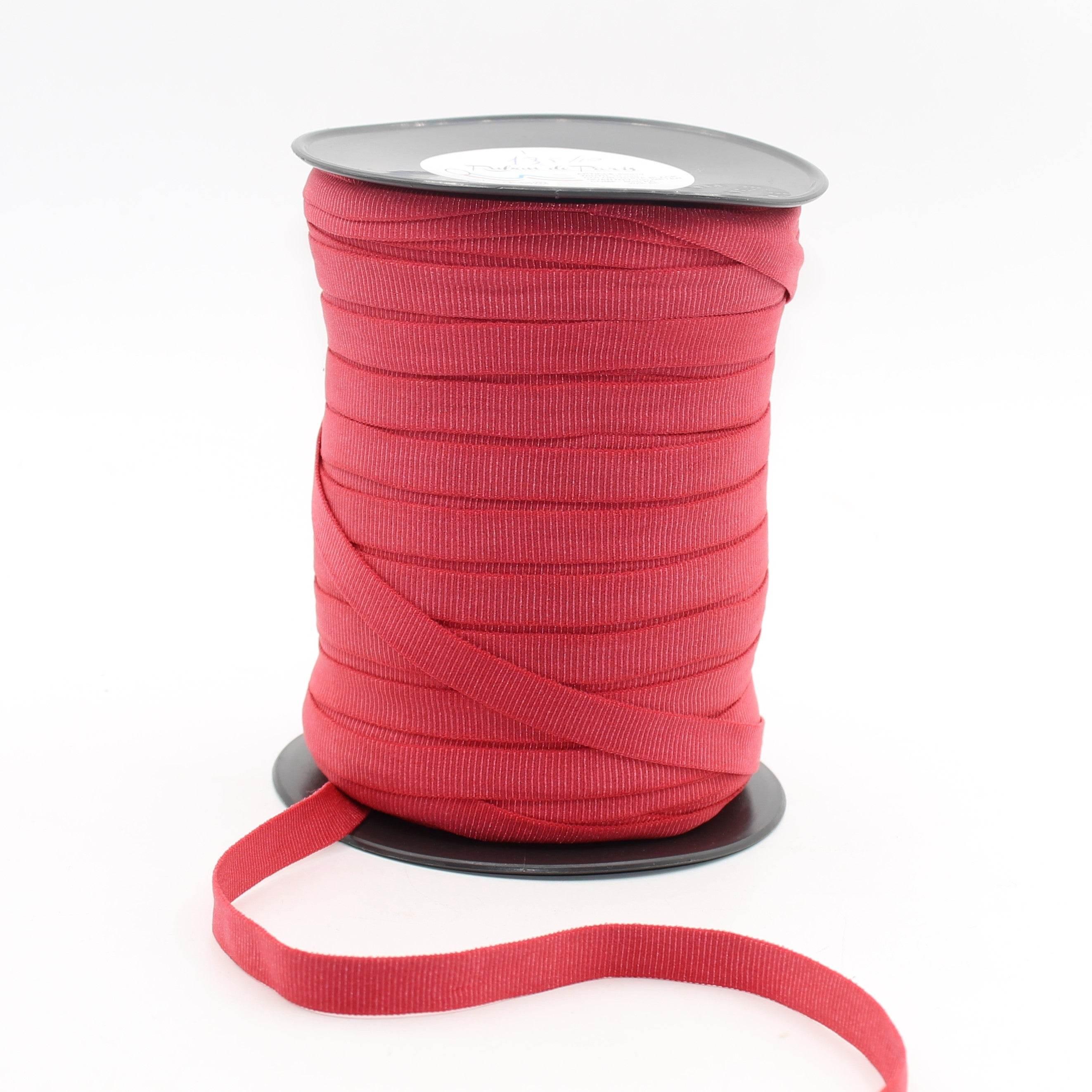 20 meters Bright Red Elastic Gros Grain - ACCESSOIRES LEDUC BV