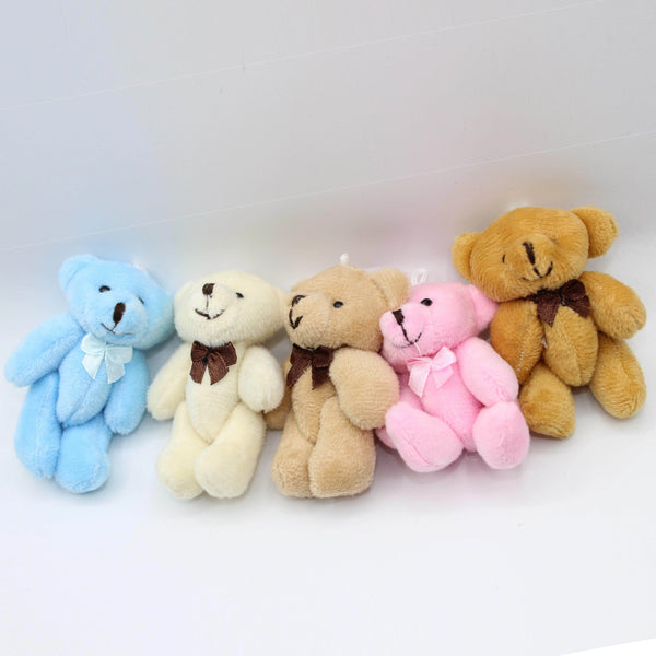 Set of 5 Teddy Bears 9cm - mixed colours - ACCESSOIRES LEDUC BV