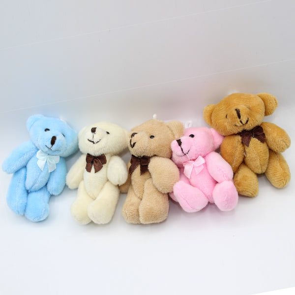 Set of 5 Teddy Bears 9cm - mixed colours