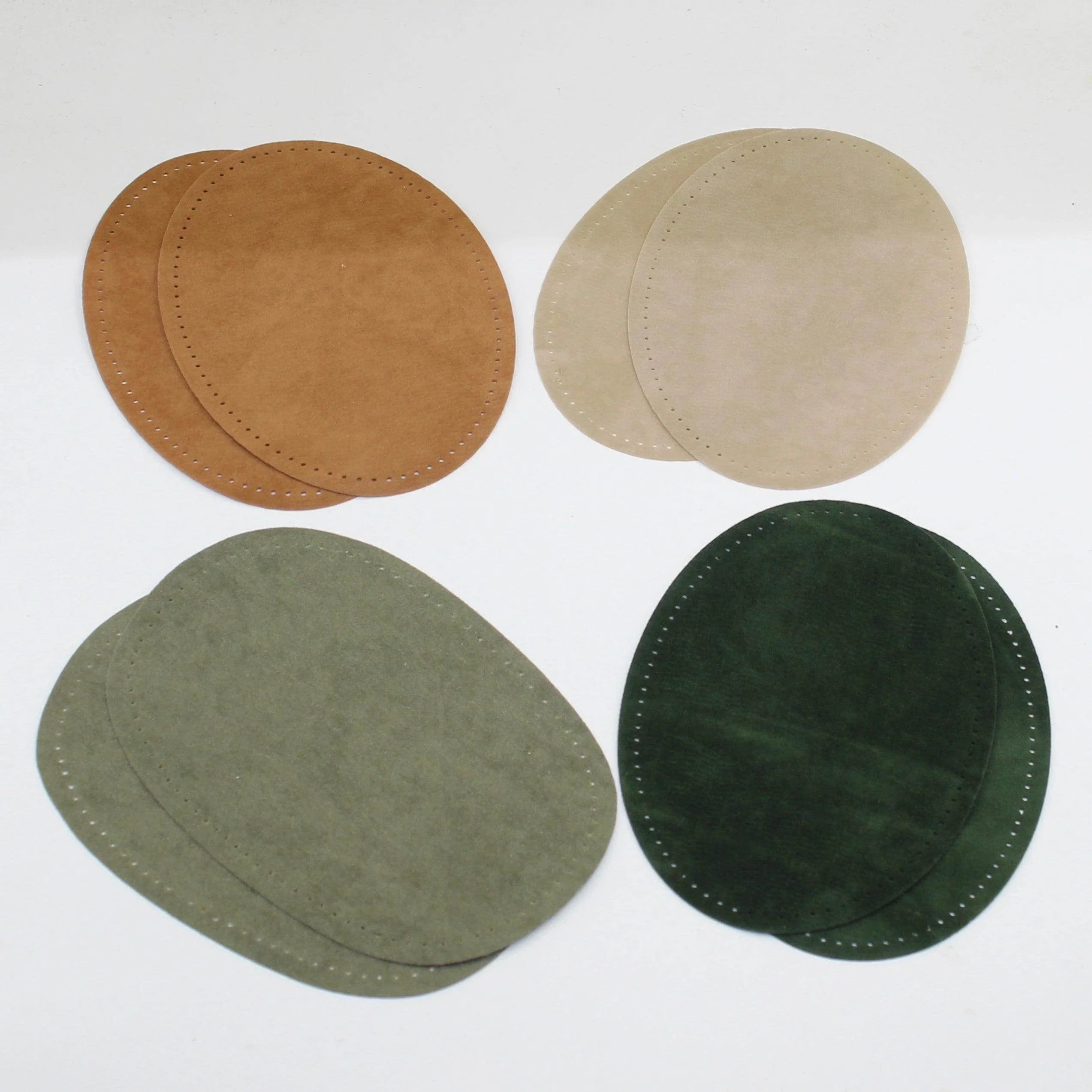 Set of 4 pairs of Suede Elbow Patches / Knee Patches 14x10cm - Mix Colours / Iron-on - Sew On - ACCESSOIRES LEDUC BV